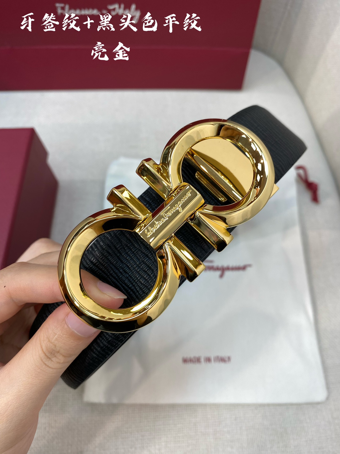 Salvatore Ferragamo Male Leather Belt Cow Leather M