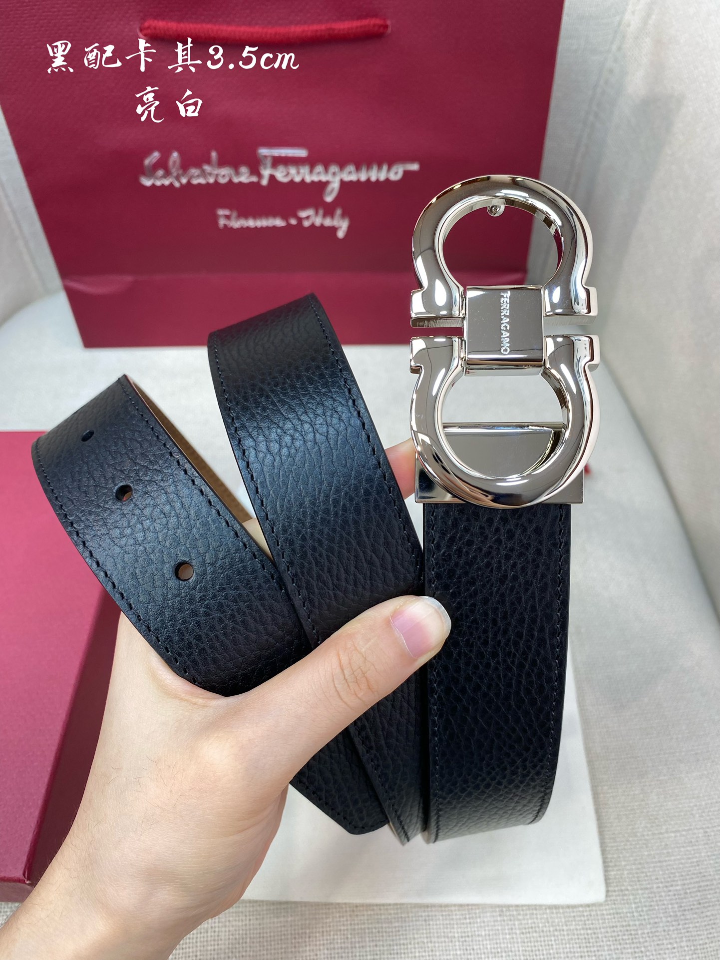 Salvatore Ferragamo Male Leather Belt Cow Leather M
