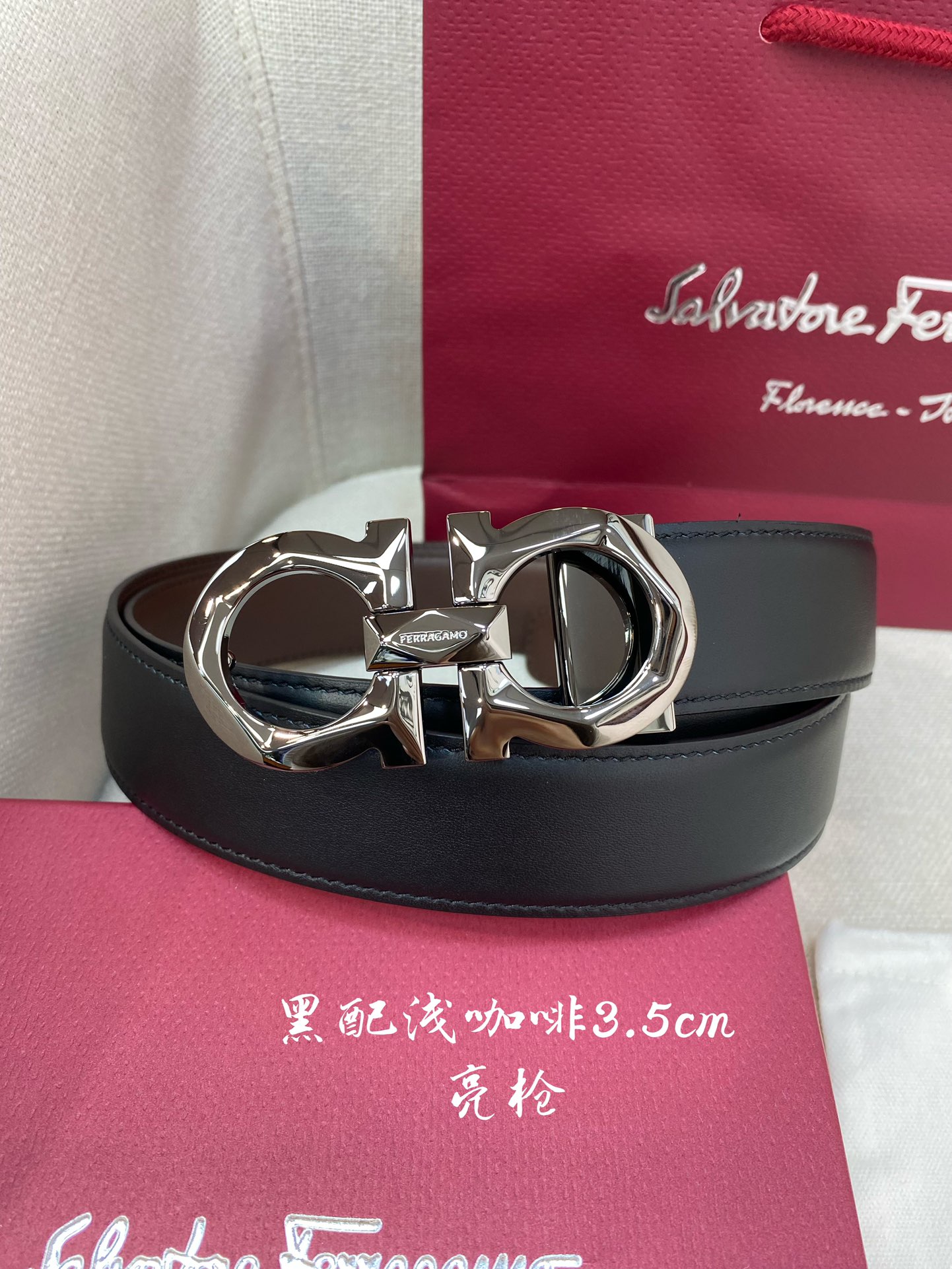Salvatore Ferragamo Male Leather Belt Cow Leather M