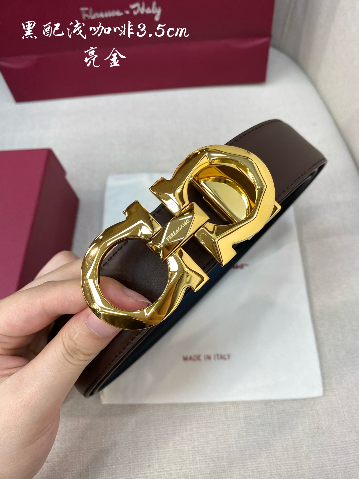 Salvatore Ferragamo Male Leather Belt Cow Leather M