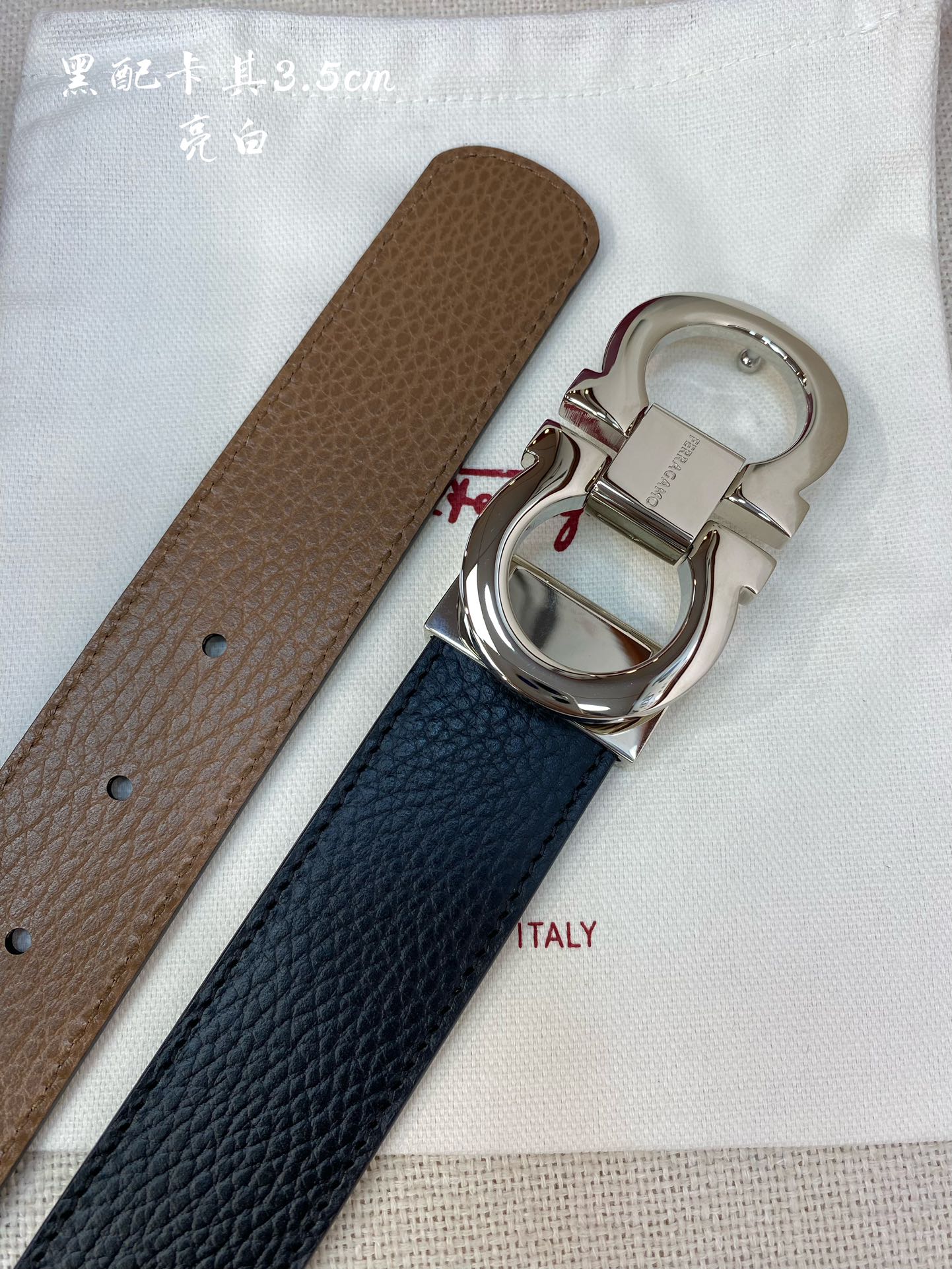Salvatore Ferragamo Male Leather Belt Cow Leather M