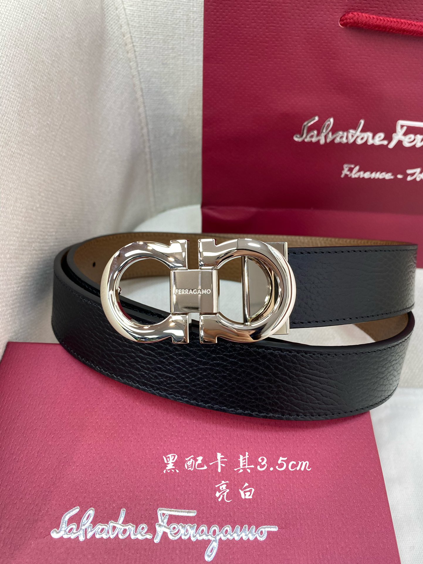 Salvatore Ferragamo Male Leather Belt Cow Leather M