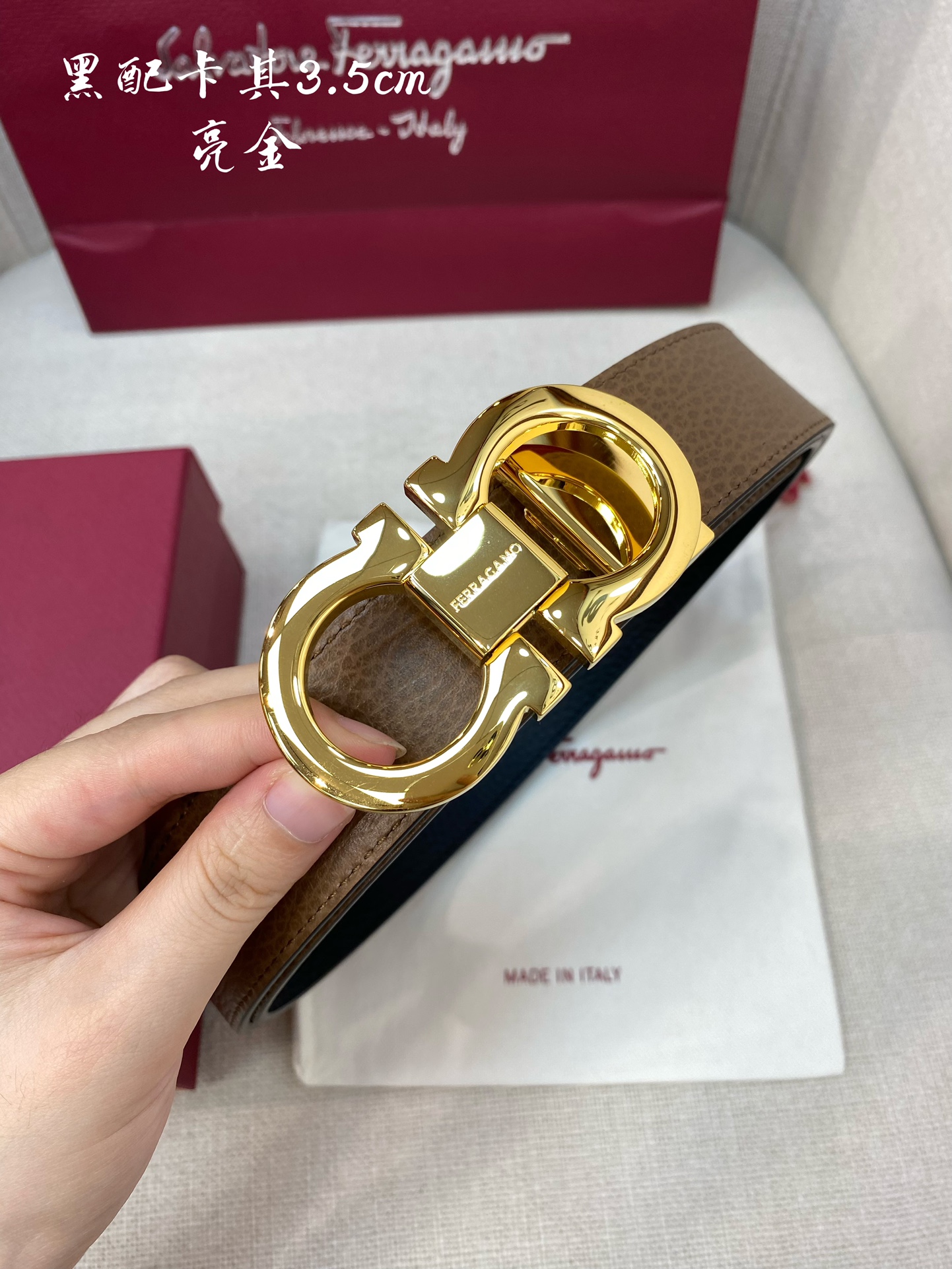 Salvatore Ferragamo Male Leather Belt Cow Leather M