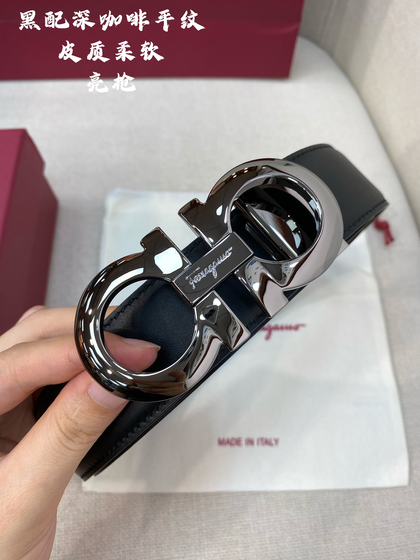 Salvatore Ferragamo Male Leather Belt Cow Leather M