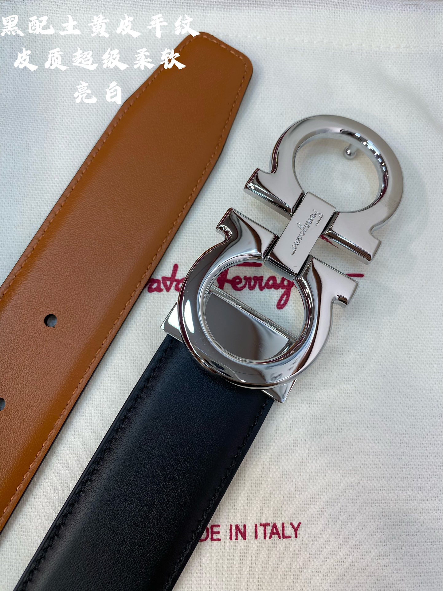 Salvatore Ferragamo Male Leather Belt Cow Leather M