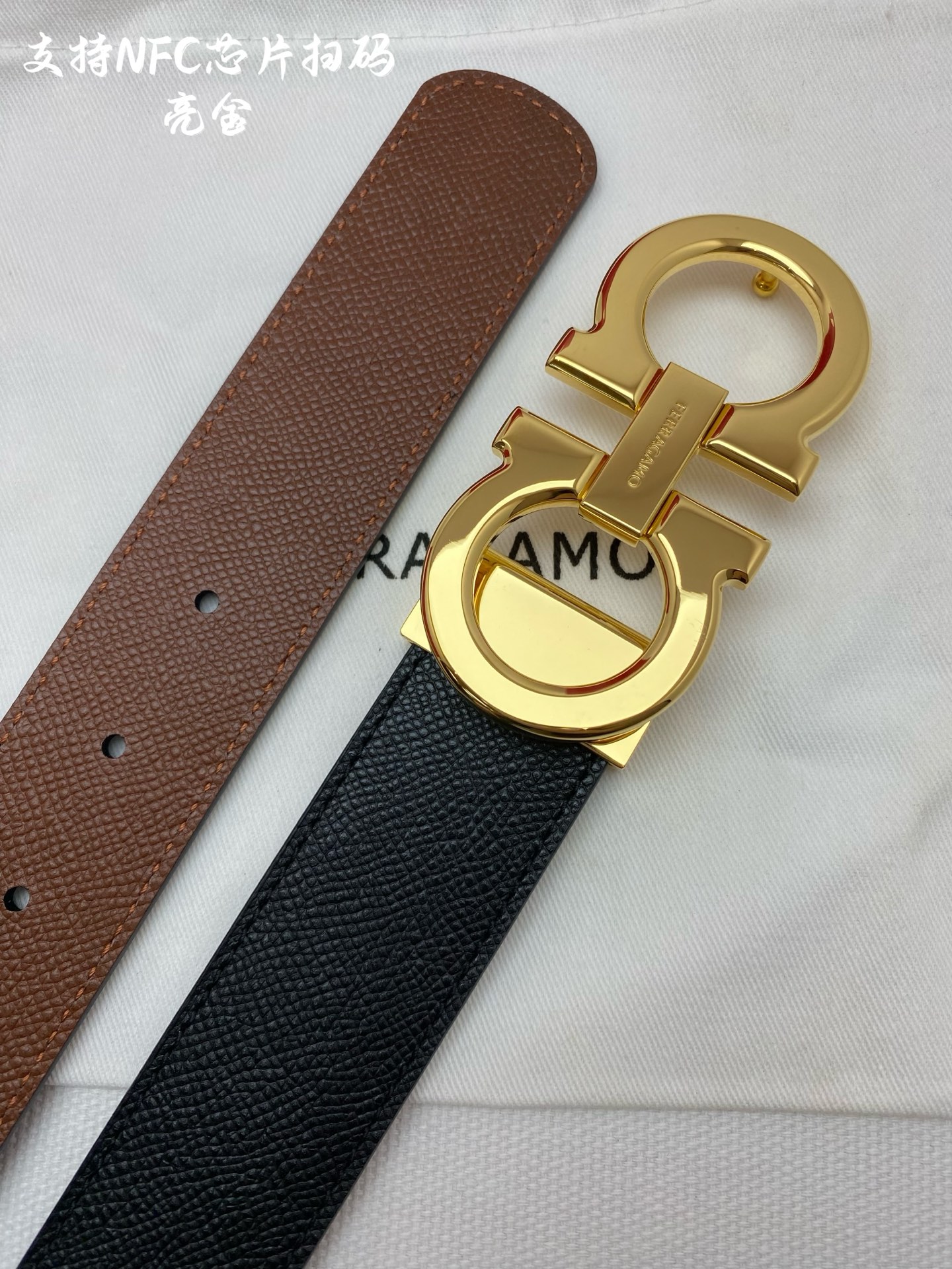 Salvatore Ferragamo Male Leather Belt Cow Leather M