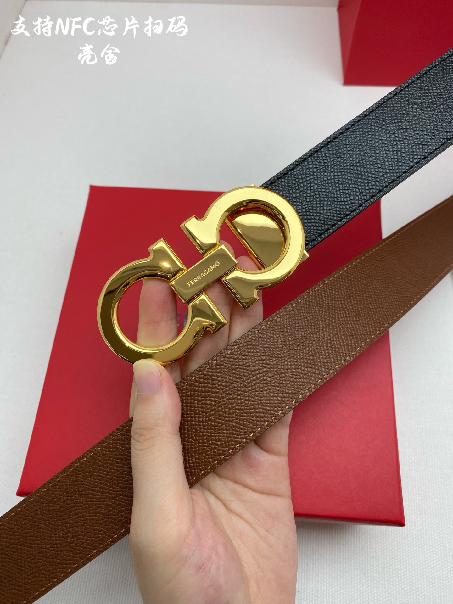 Salvatore Ferragamo Male Leather Belt Cow Leather M