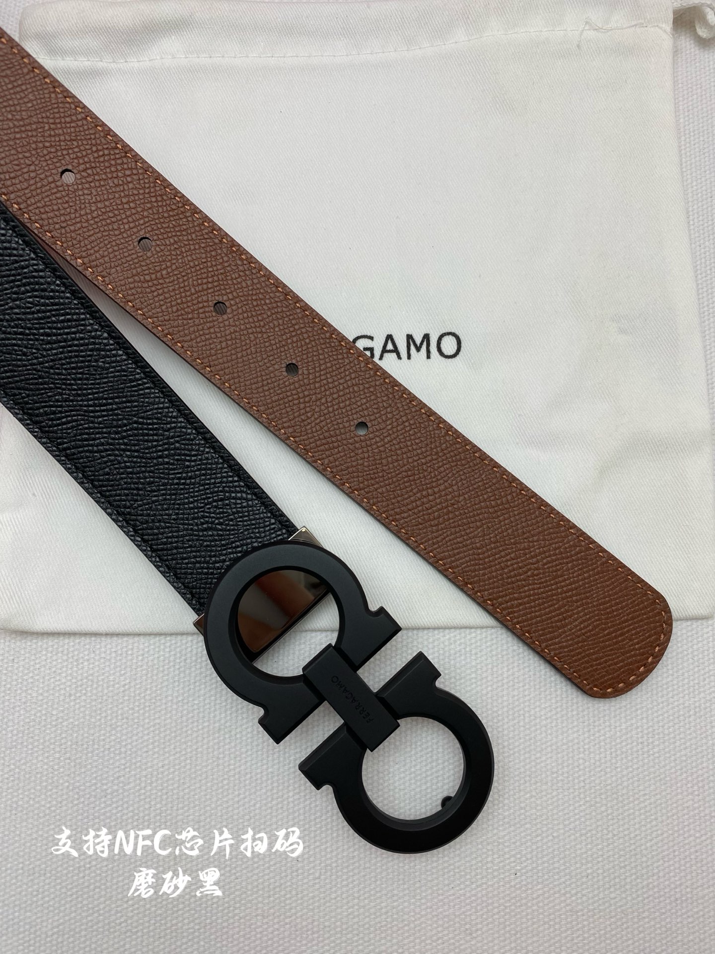 Salvatore Ferragamo Male Leather Belt Cow Leather M