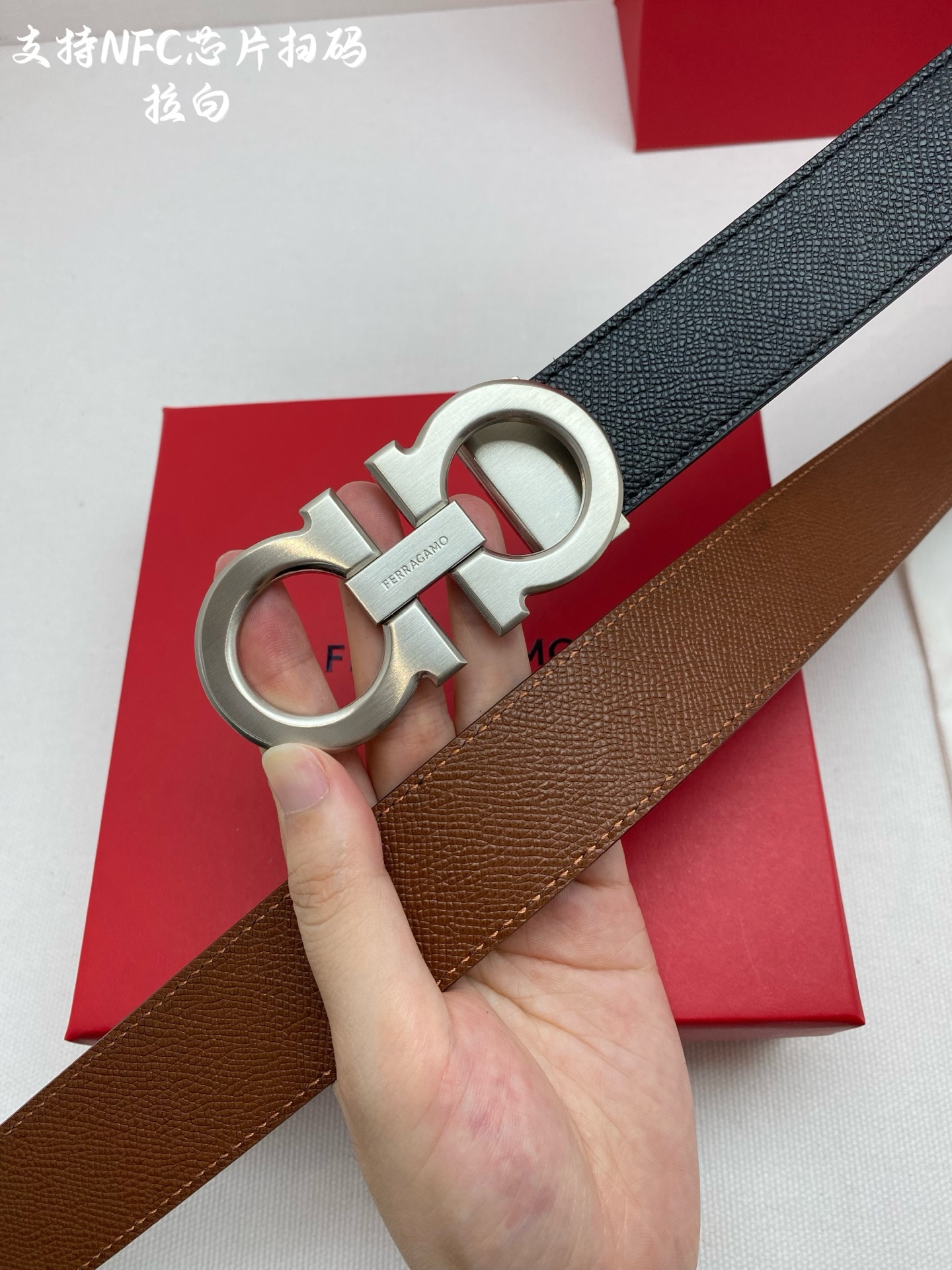 Salvatore Ferragamo Male Leather Belt Cow Leather M