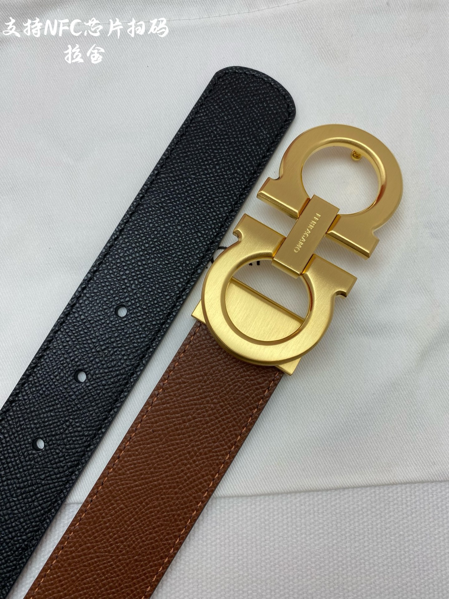 Salvatore Ferragamo Male Leather Belt Cow Leather M