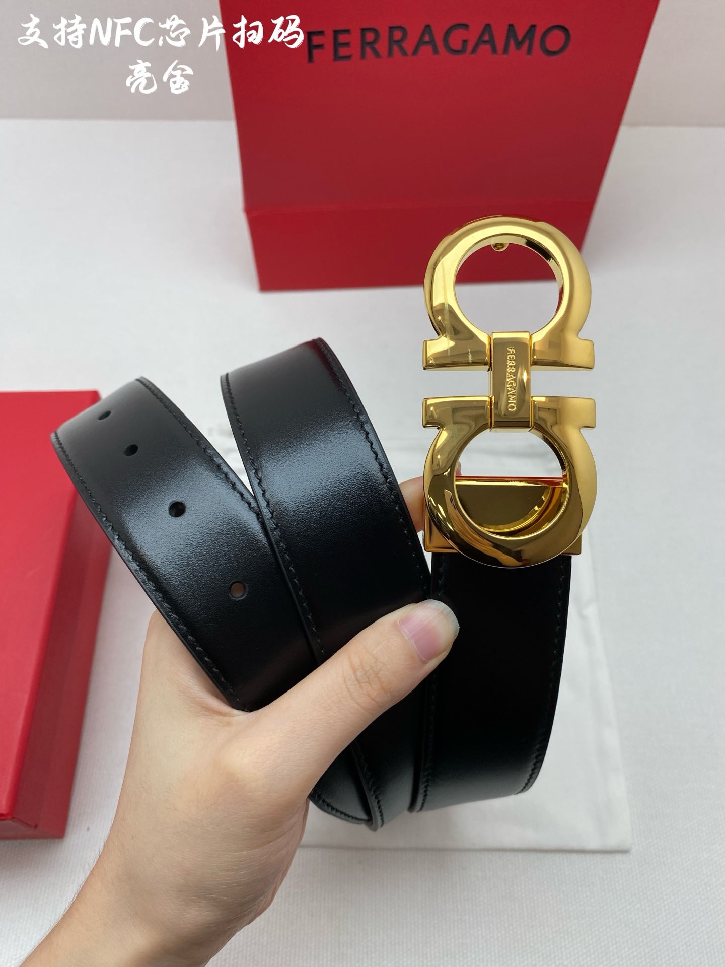 Salvatore Ferragamo Male Leather Belt Cow Leather M