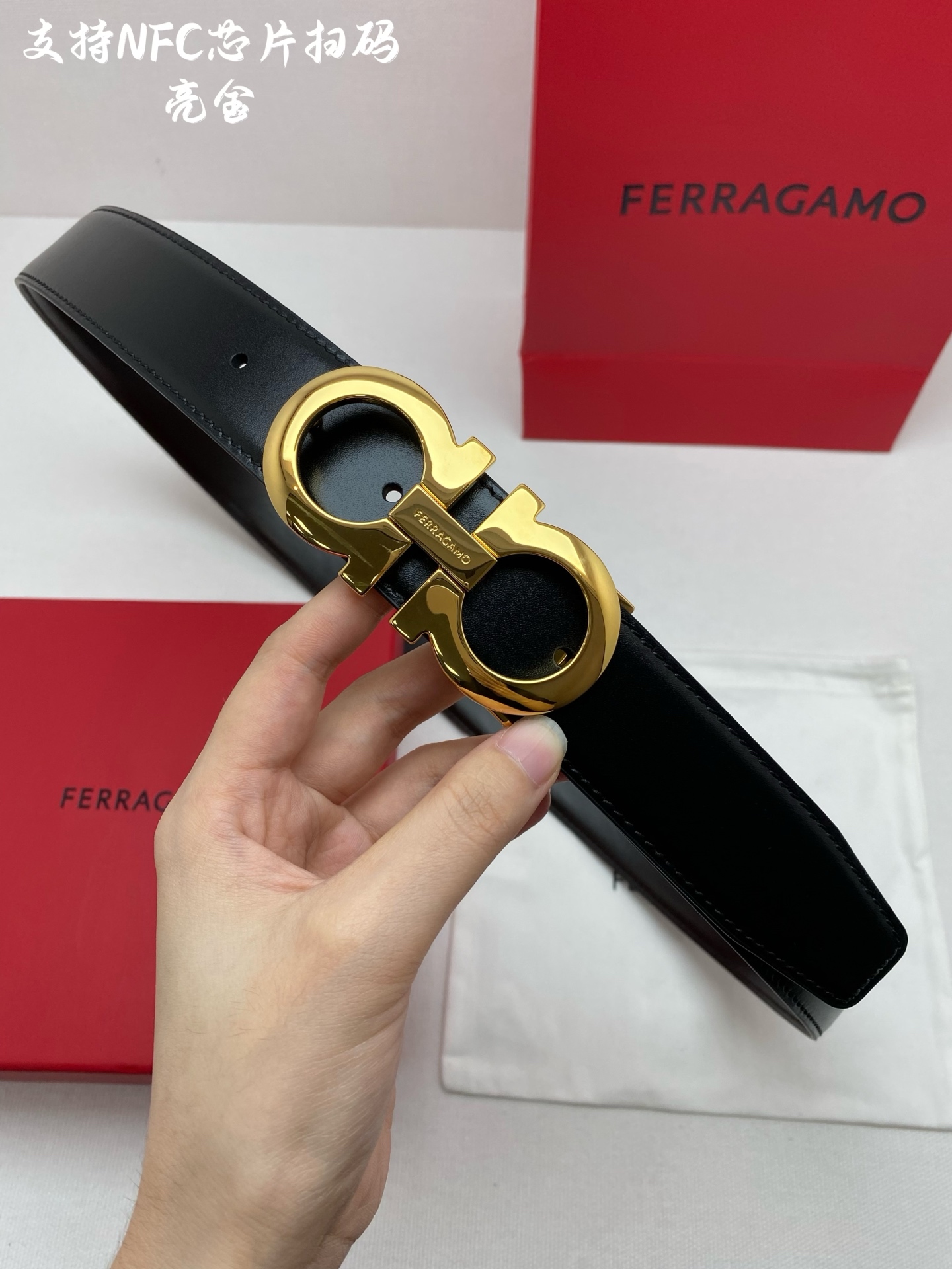 Salvatore Ferragamo Male Leather Belt Cow Leather M