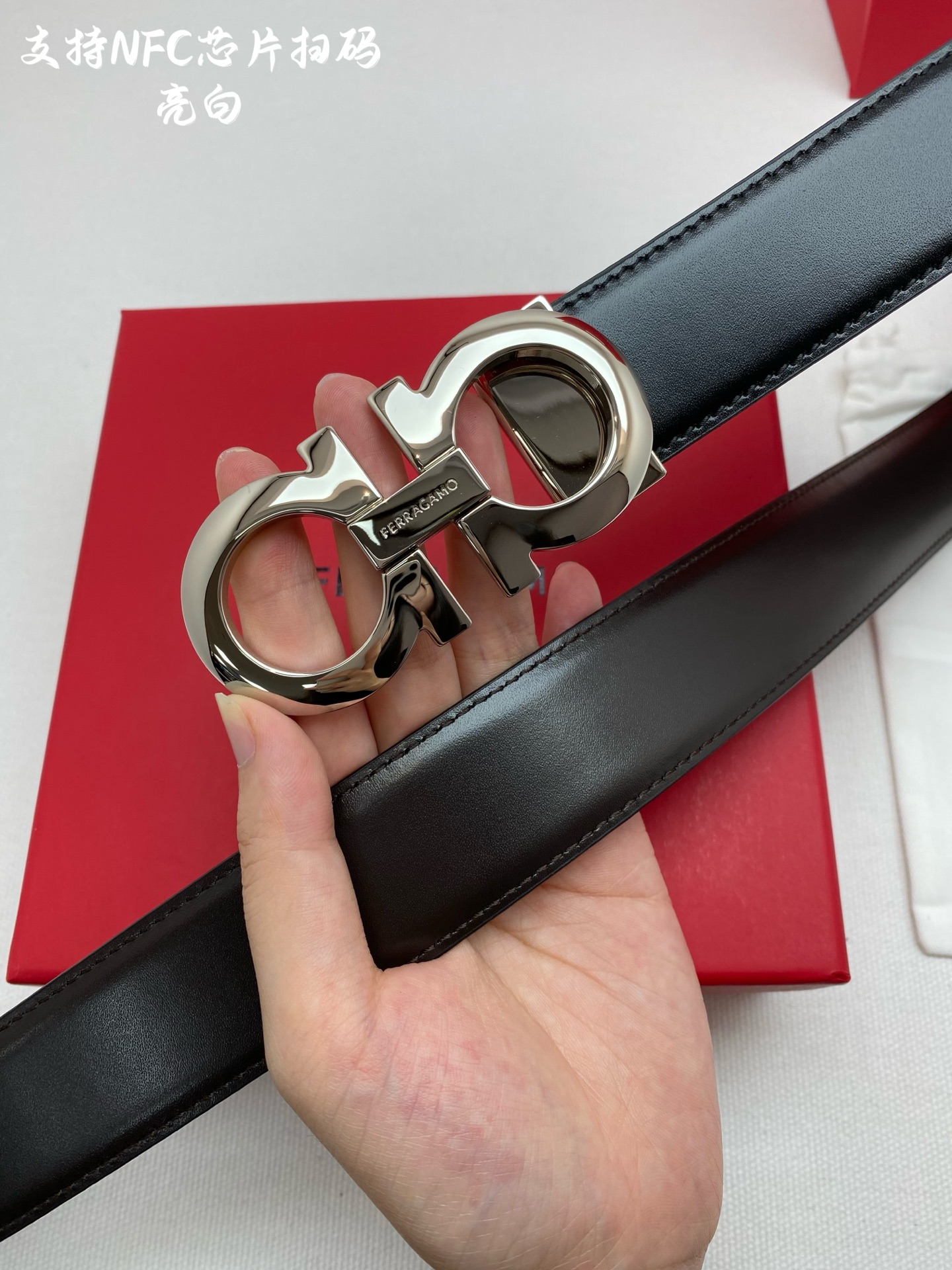 Salvatore Ferragamo Male Leather Belt Cow Leather M