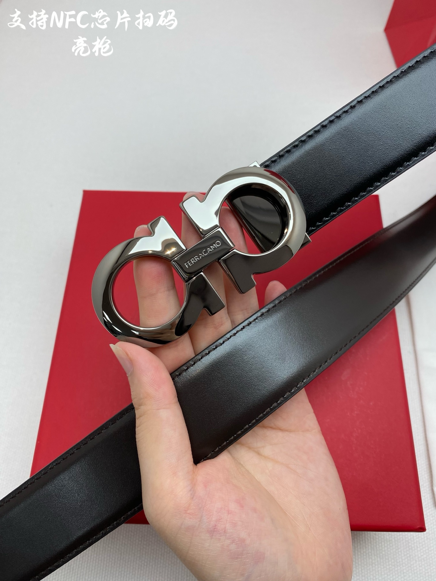 Salvatore Ferragamo Male Leather Belt Cow Leather M