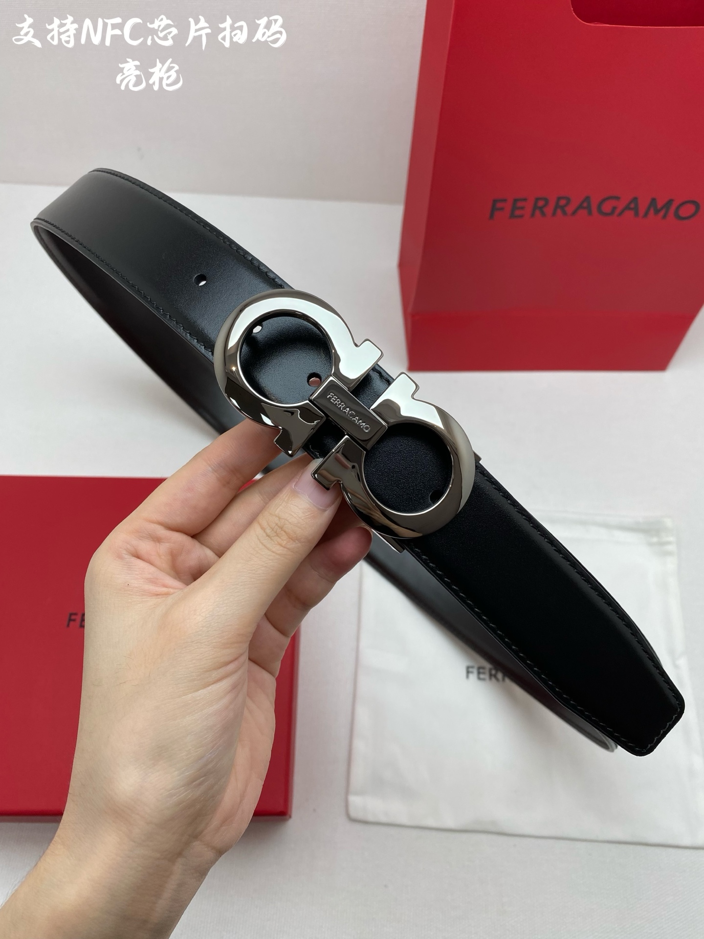 Salvatore Ferragamo Male Leather Belt Cow Leather M