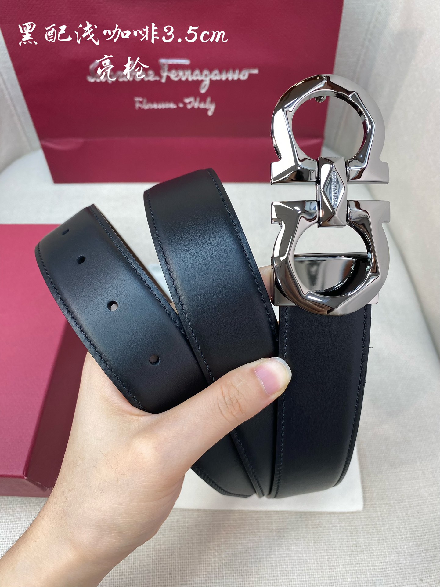 Salvatore Ferragamo Male Leather Belt Cow Leather M