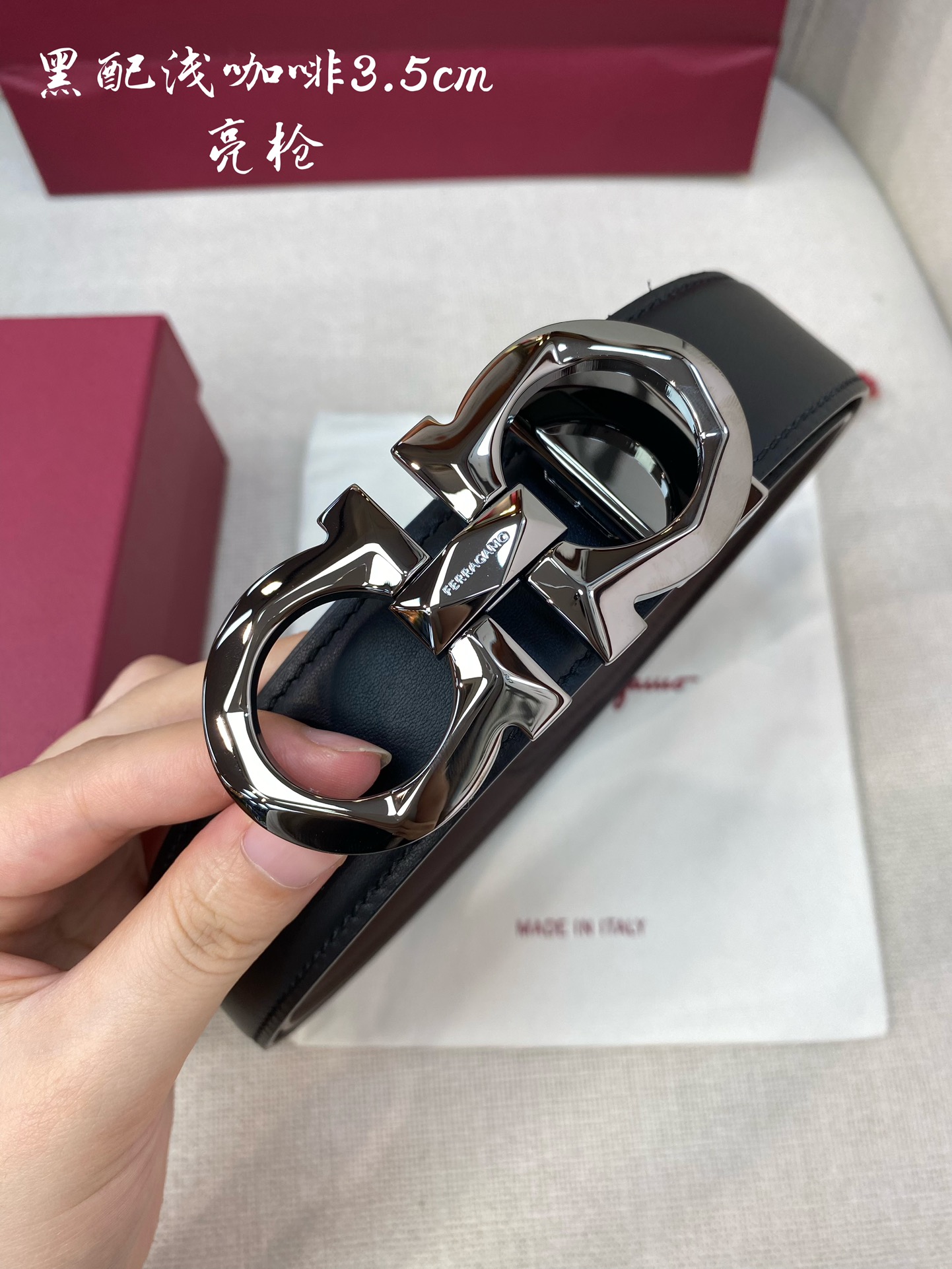 Salvatore Ferragamo Male Leather Belt Cow Leather M