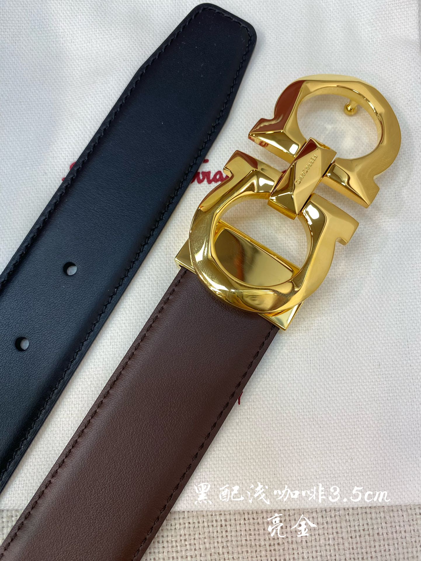 Salvatore Ferragamo Male Leather Belt Cow Leather M