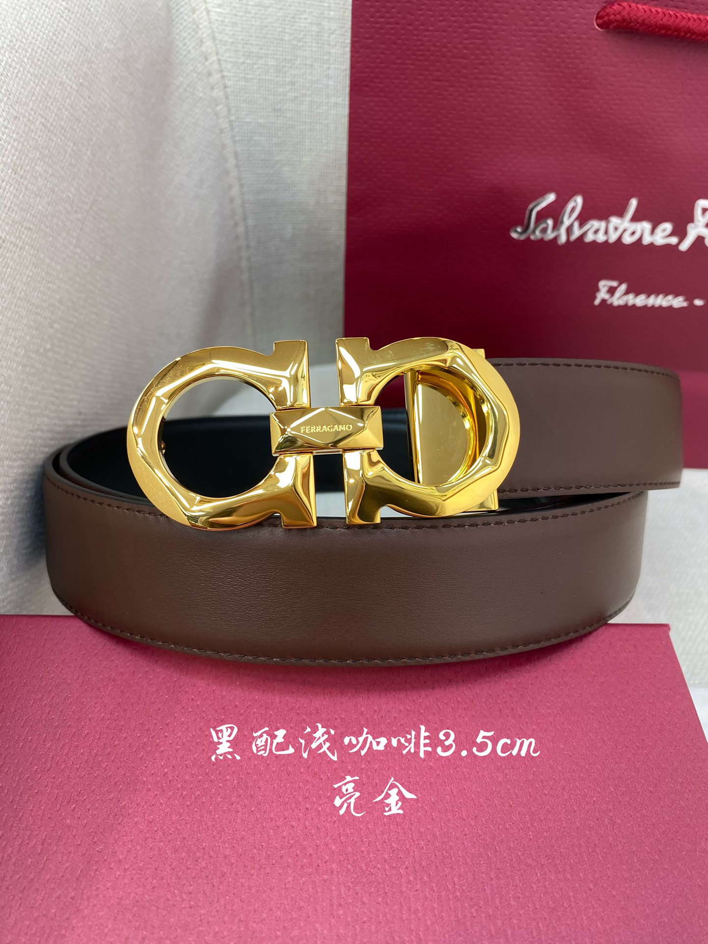 Salvatore Ferragamo Male Leather Belt Cow Leather M