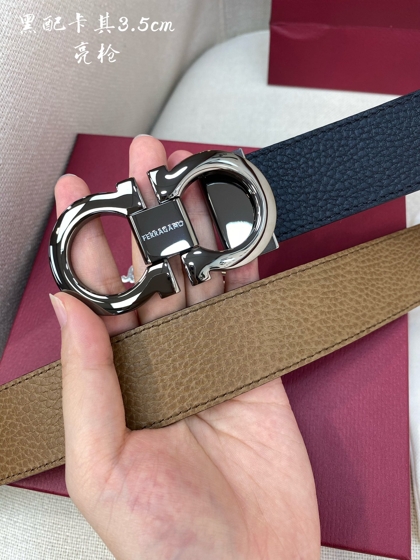 Salvatore Ferragamo Male Leather Belt Cow Leather M