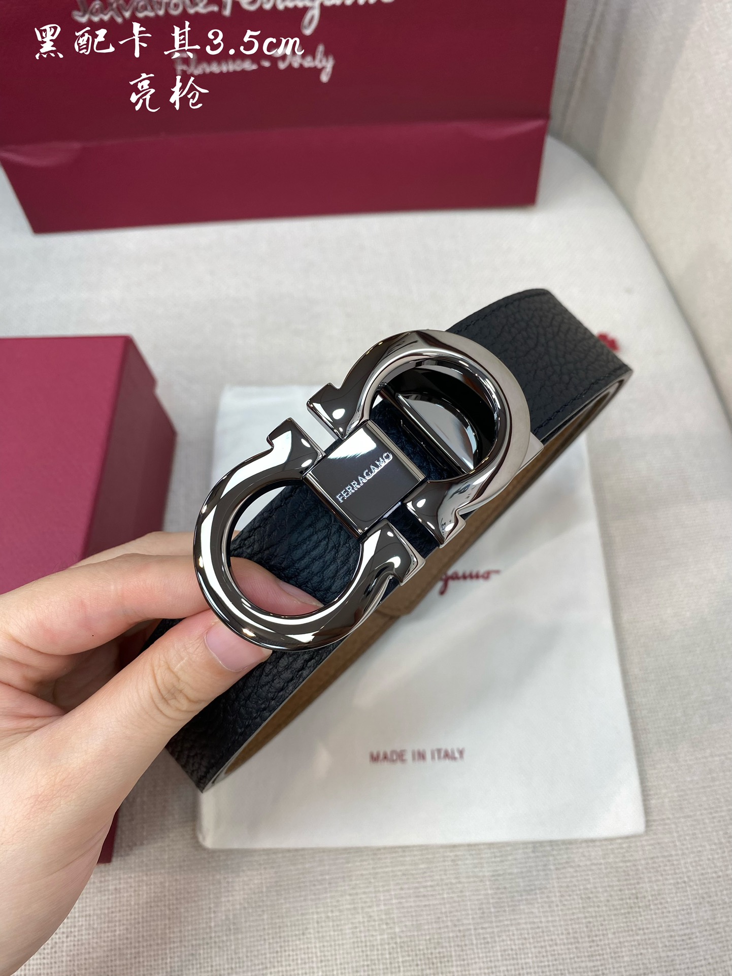 Salvatore Ferragamo Male Leather Belt Cow Leather M
