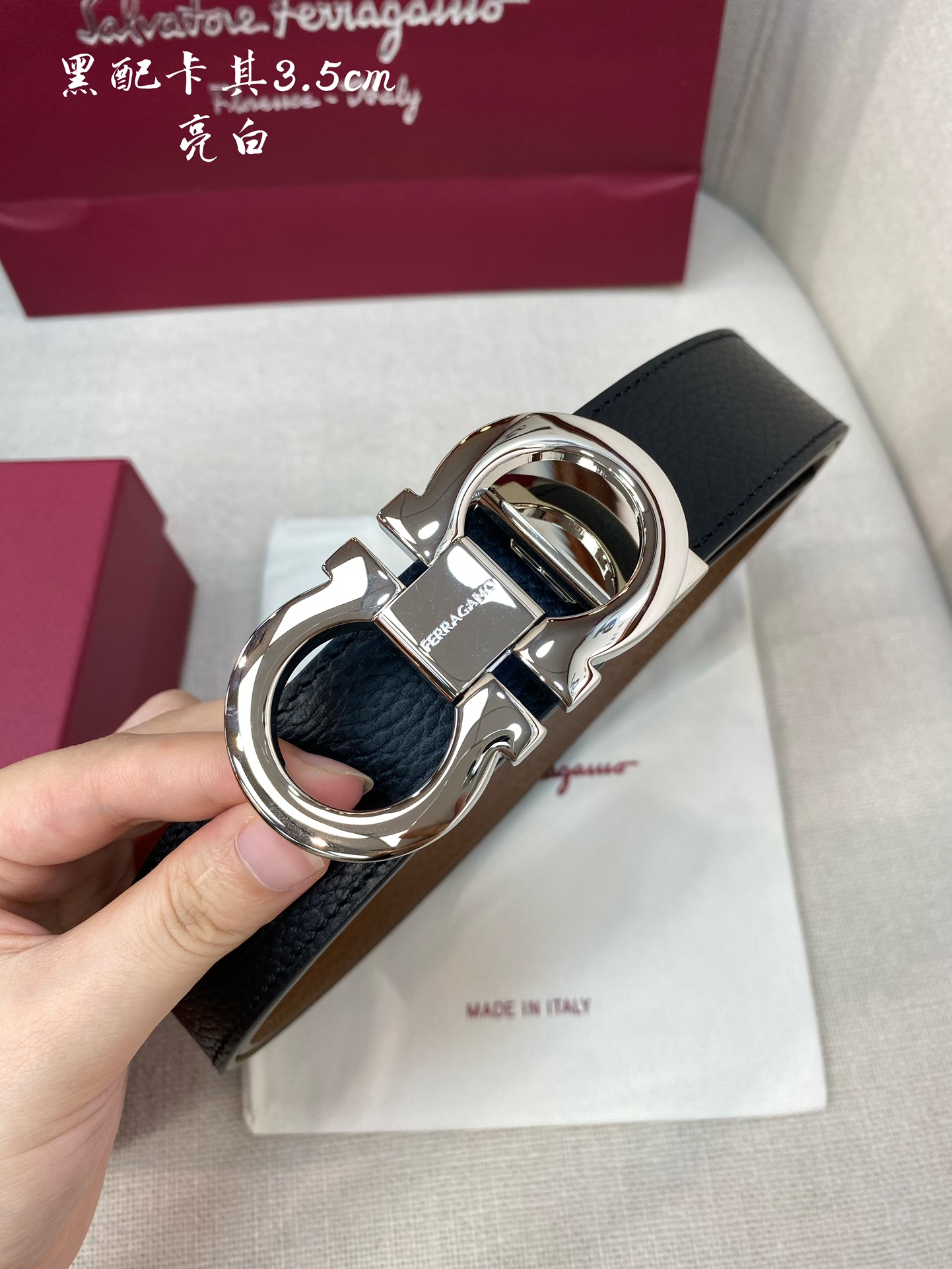 Salvatore Ferragamo Male Leather Belt Cow Leather M
