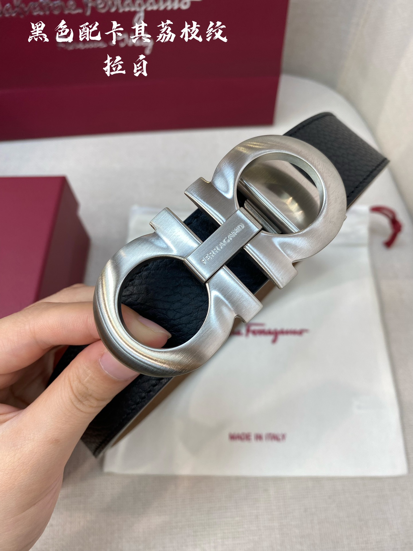 Salvatore Ferragamo Male Leather Belt Cow Leather M