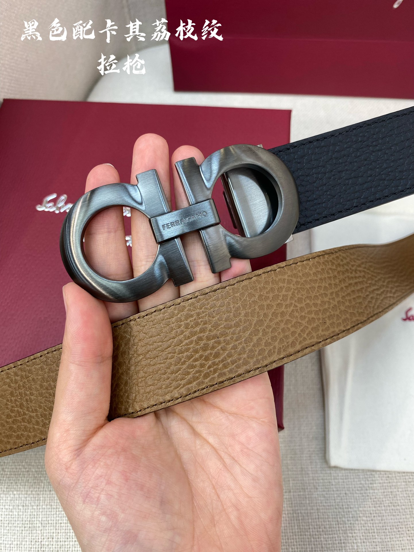 Salvatore Ferragamo Male Leather Belt Cow Leather M