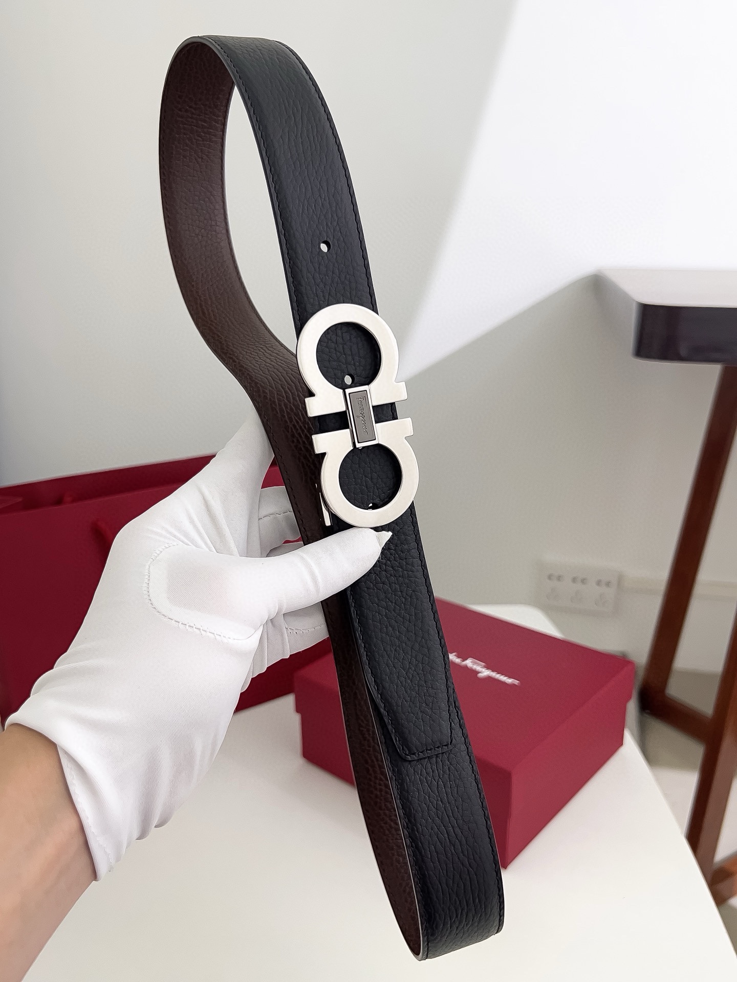 Salvatore Ferragamo Male Leather Belt Cow Leather M