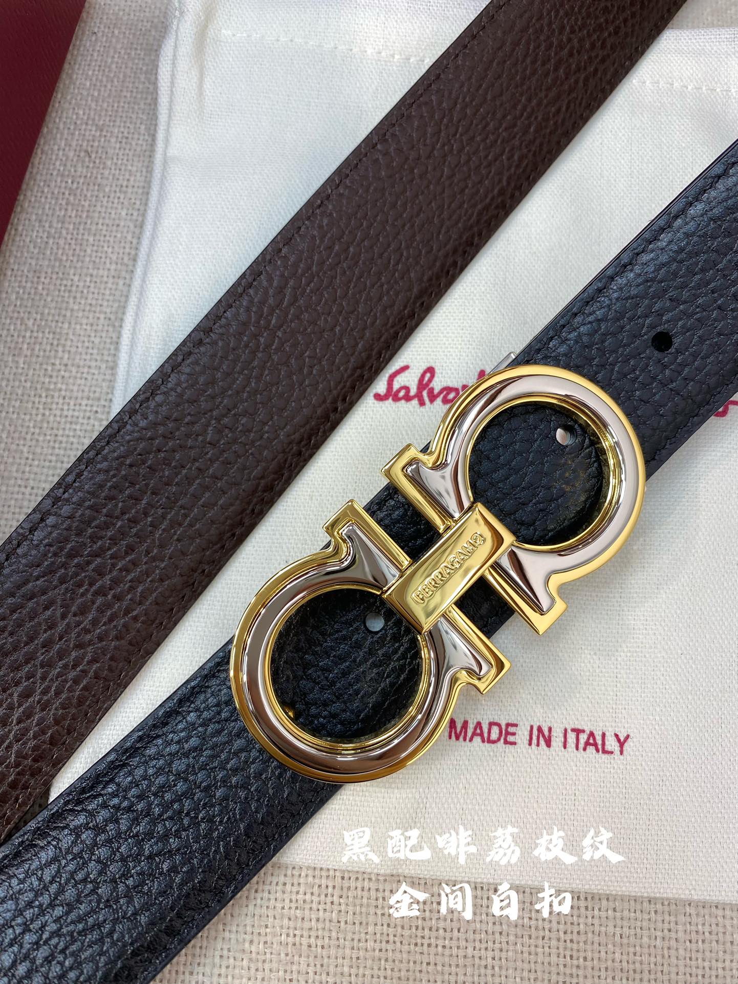 Salvatore Ferragamo Male Leather Belt Cow Leather M