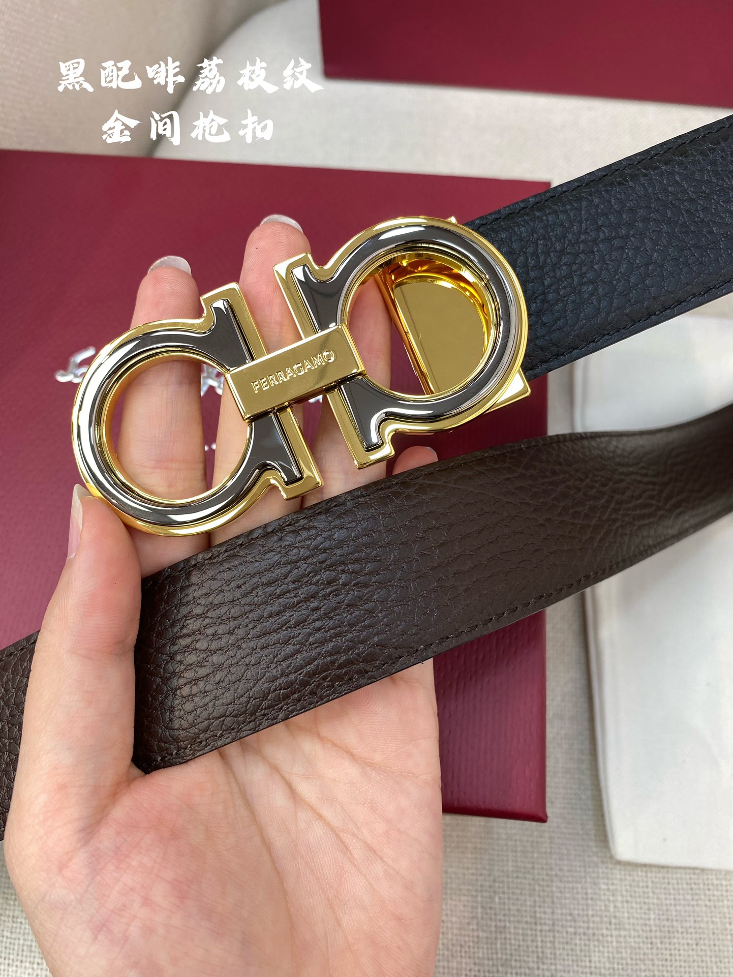 Salvatore Ferragamo Male Leather Belt Cow Leather M
