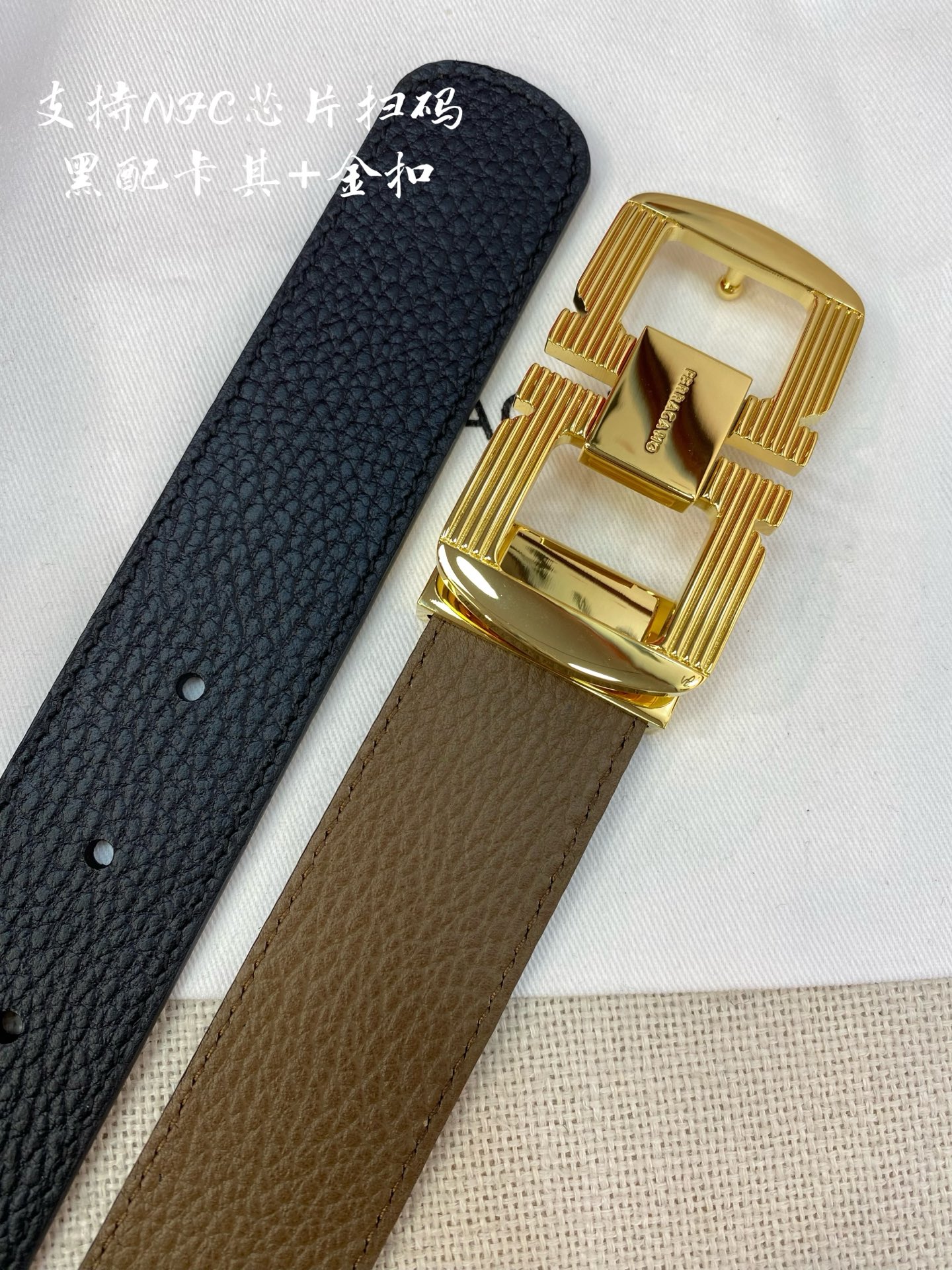 Salvatore Ferragamo Male Leather Belt Cow Leather M