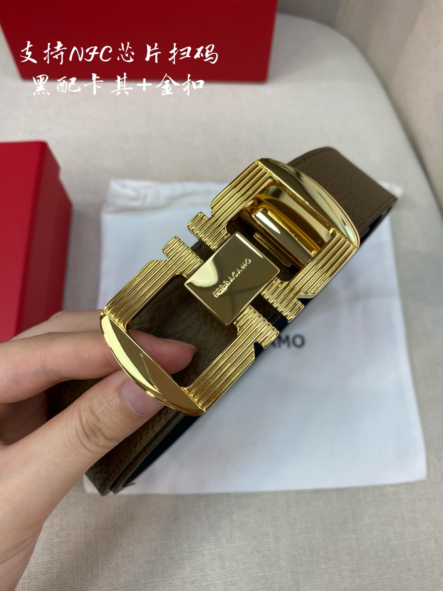 Salvatore Ferragamo Male Leather Belt Cow Leather M