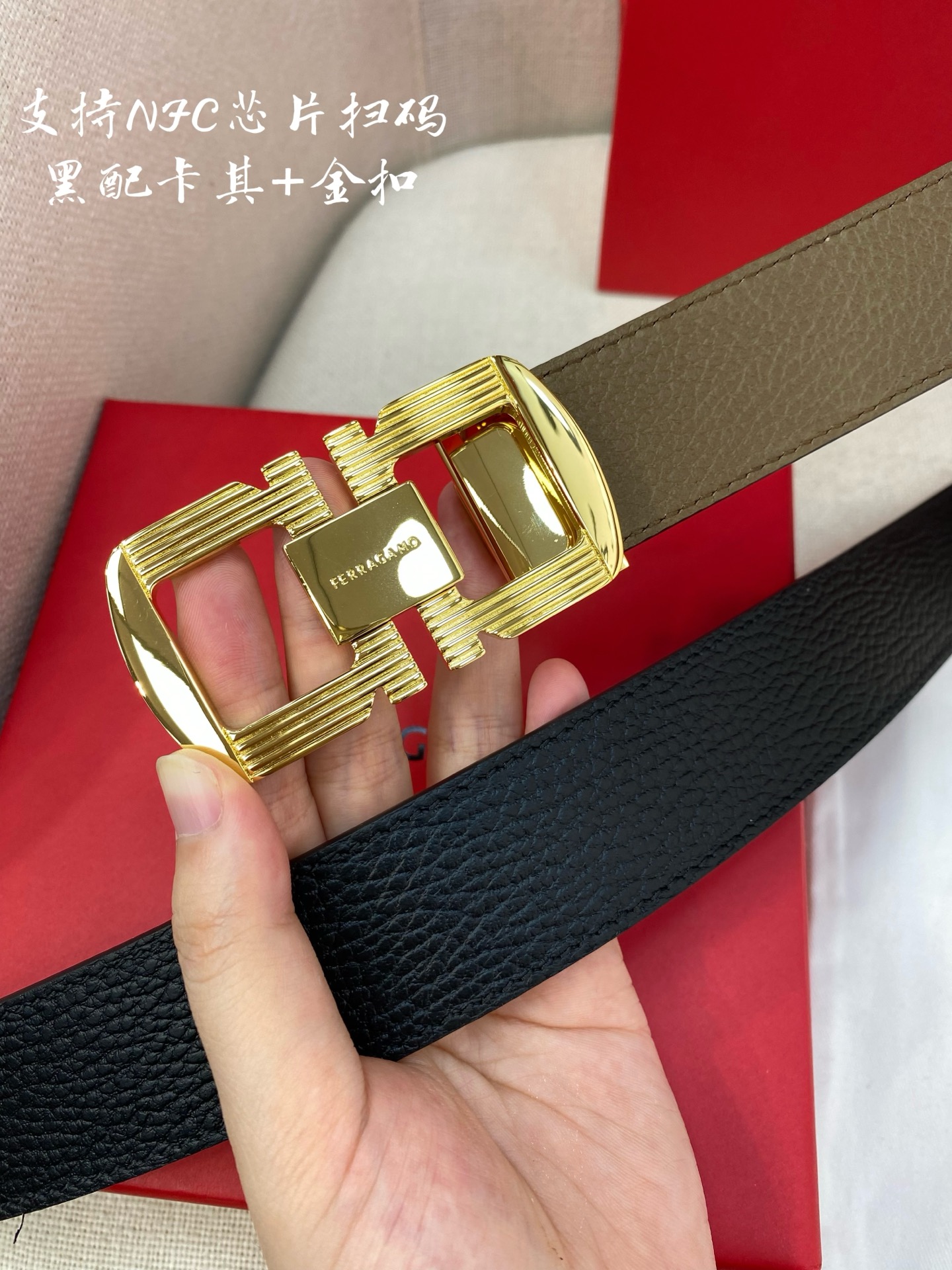 Salvatore Ferragamo Male Leather Belt Cow Leather M