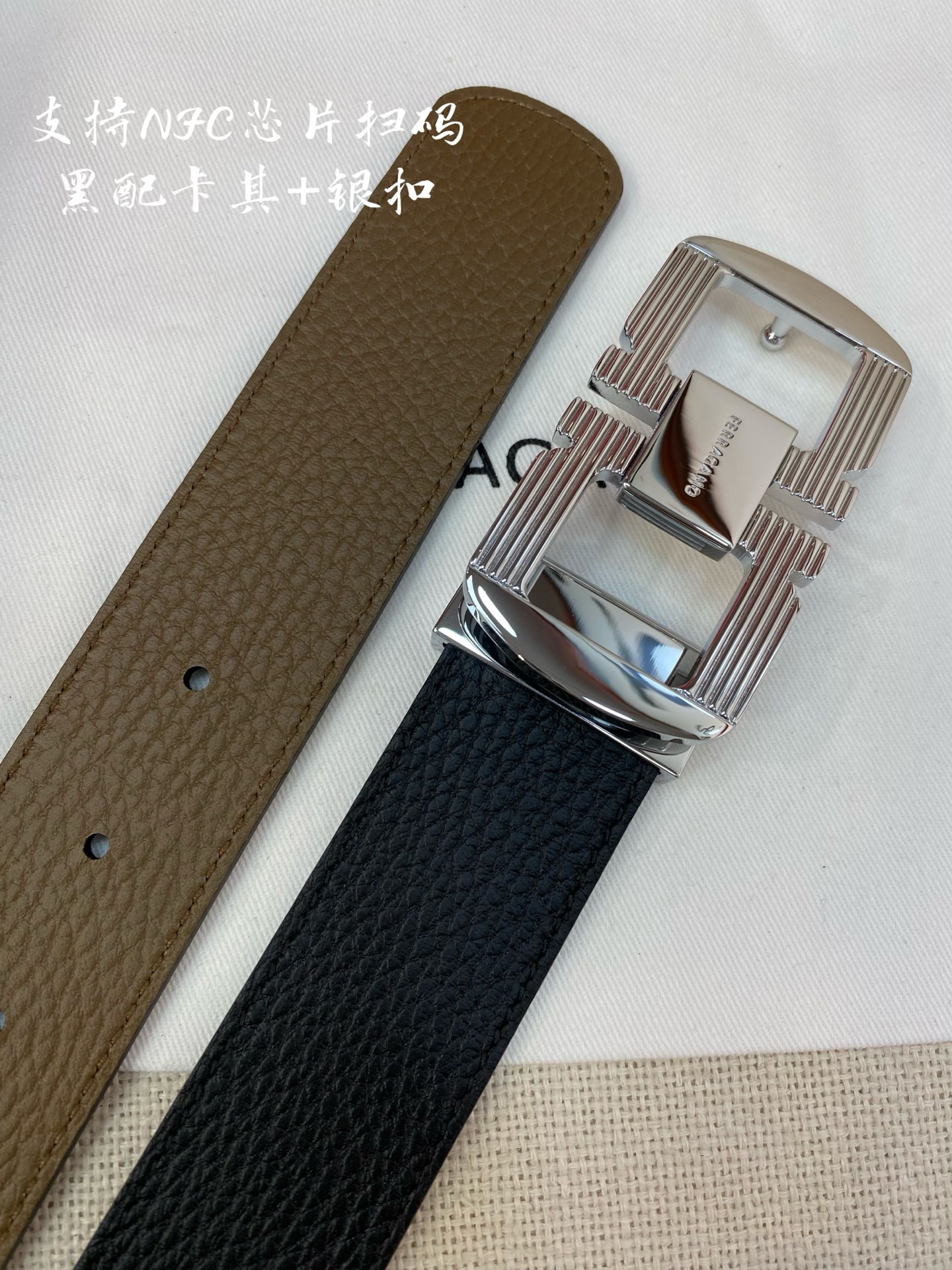 Salvatore Ferragamo Male Leather Belt Cow Leather M