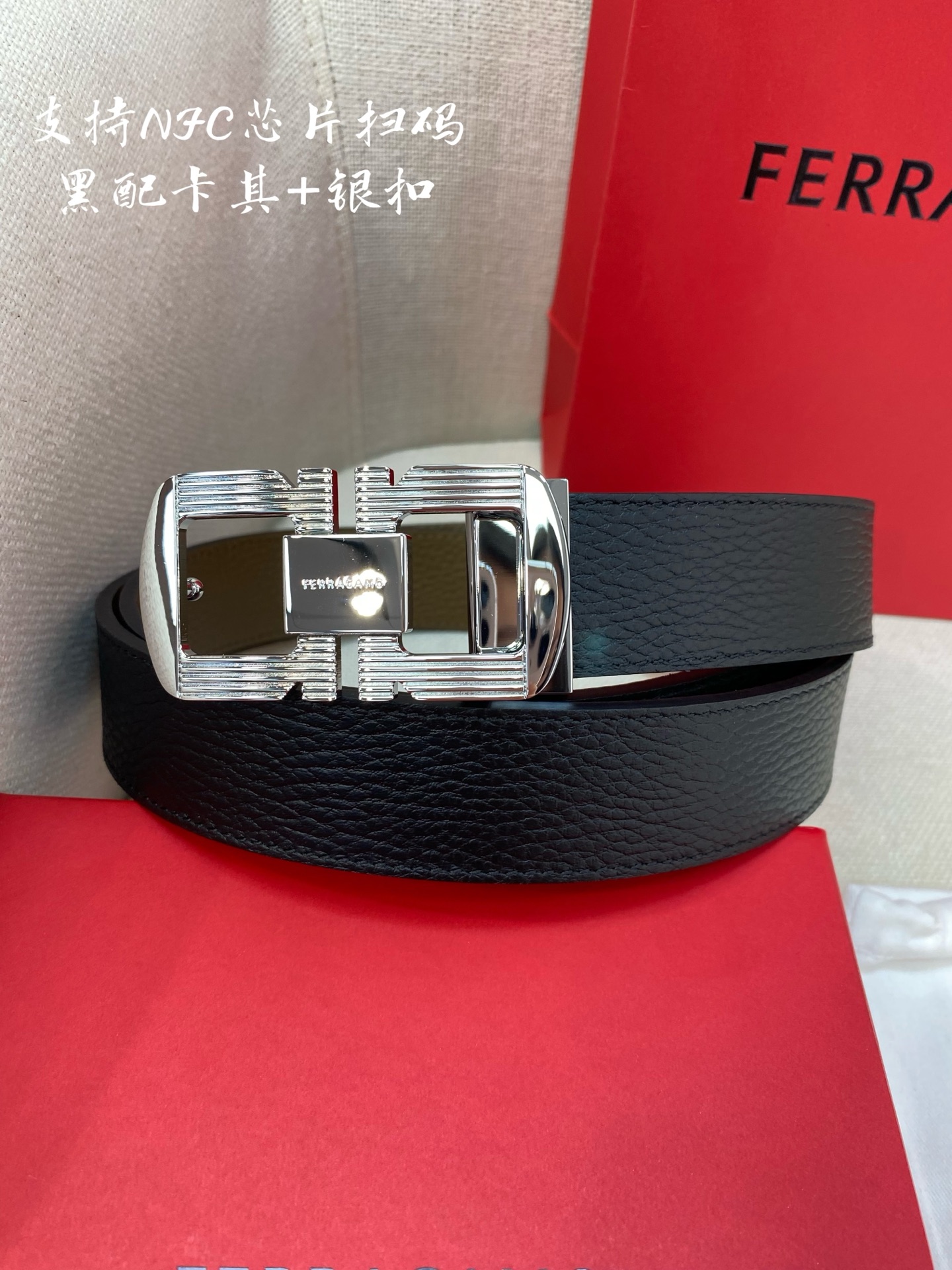 Salvatore Ferragamo Male Leather Belt Cow Leather M