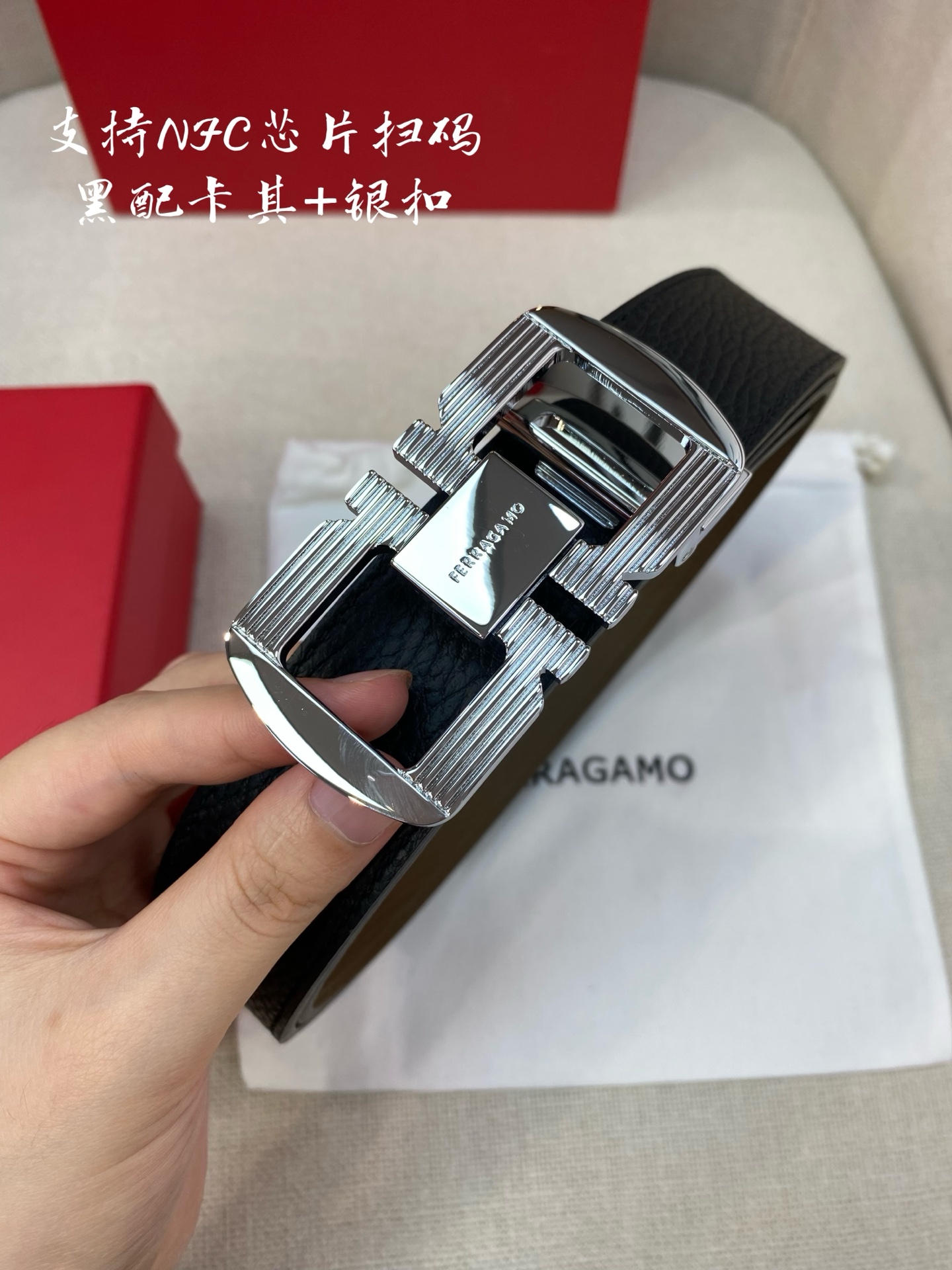 Salvatore Ferragamo Male Leather Belt Cow Leather M