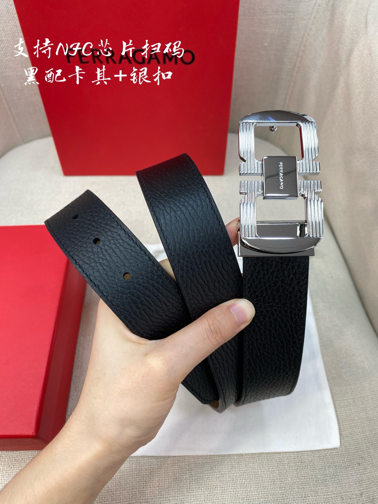 Salvatore Ferragamo Male Leather Belt Cow Leather M