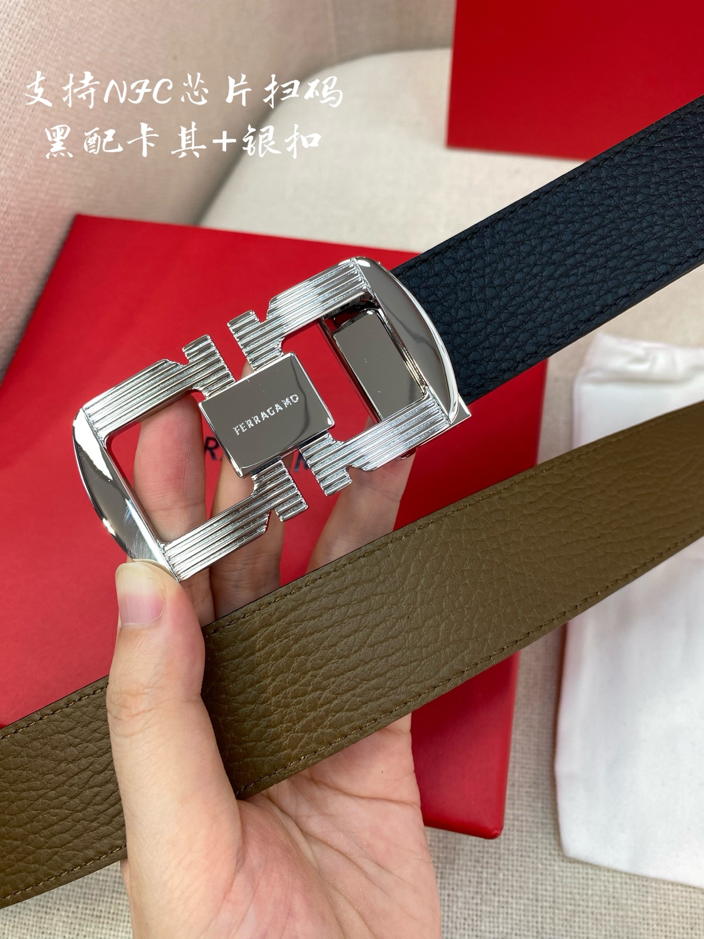 Salvatore Ferragamo Male Leather Belt Cow Leather M