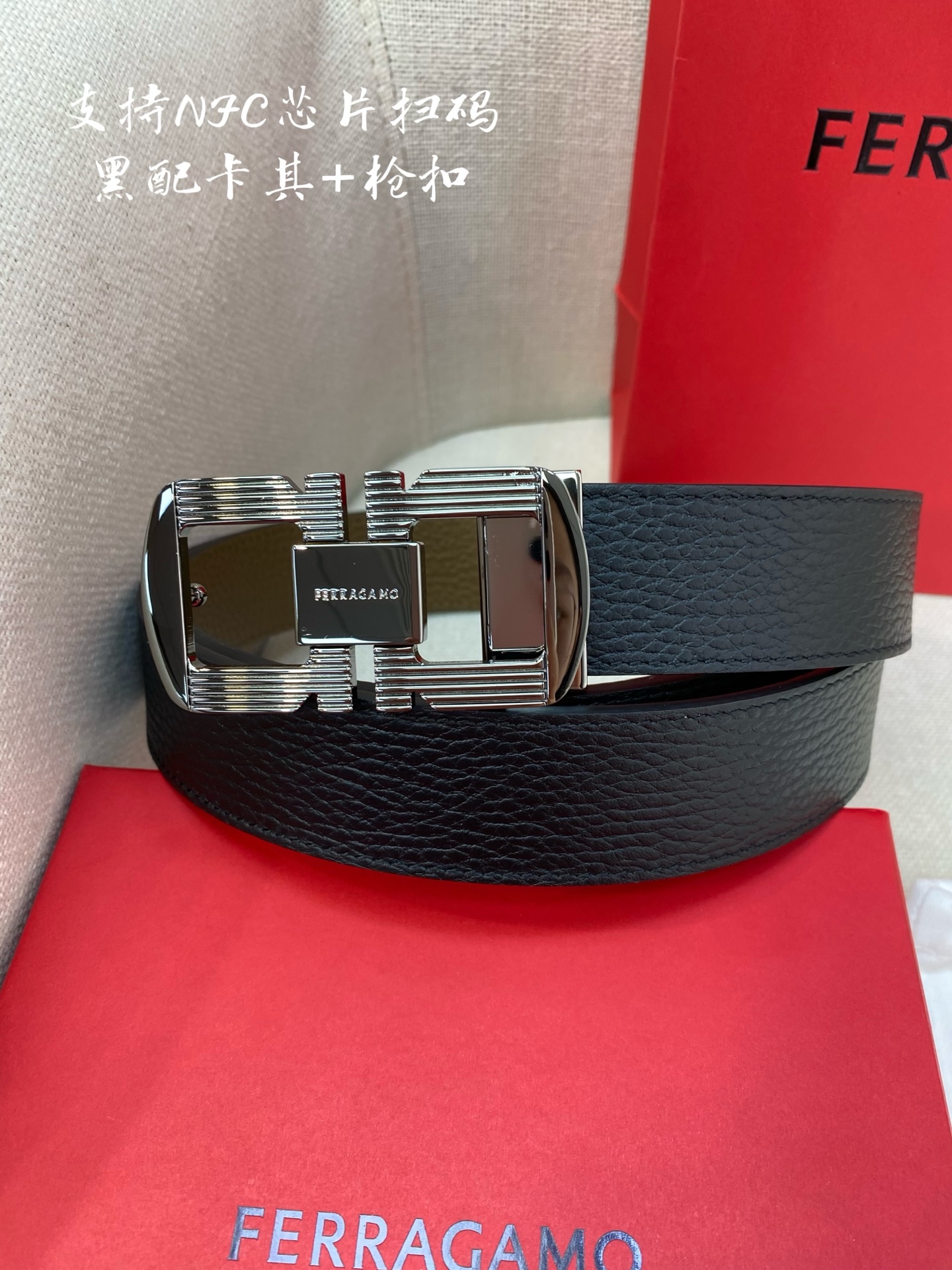 Salvatore Ferragamo Male Leather Belt Cow Leather M