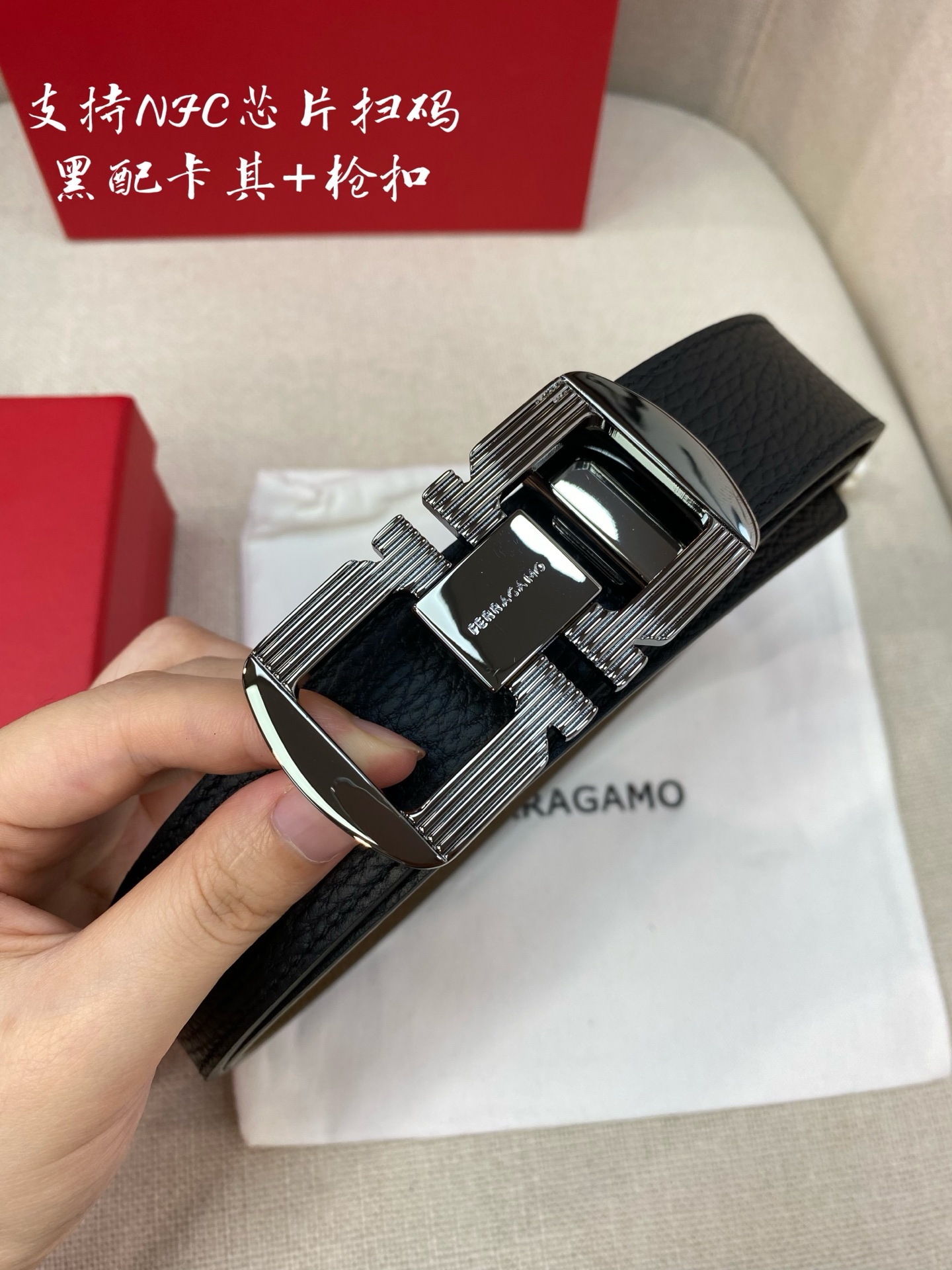 Salvatore Ferragamo Male Leather Belt Cow Leather M