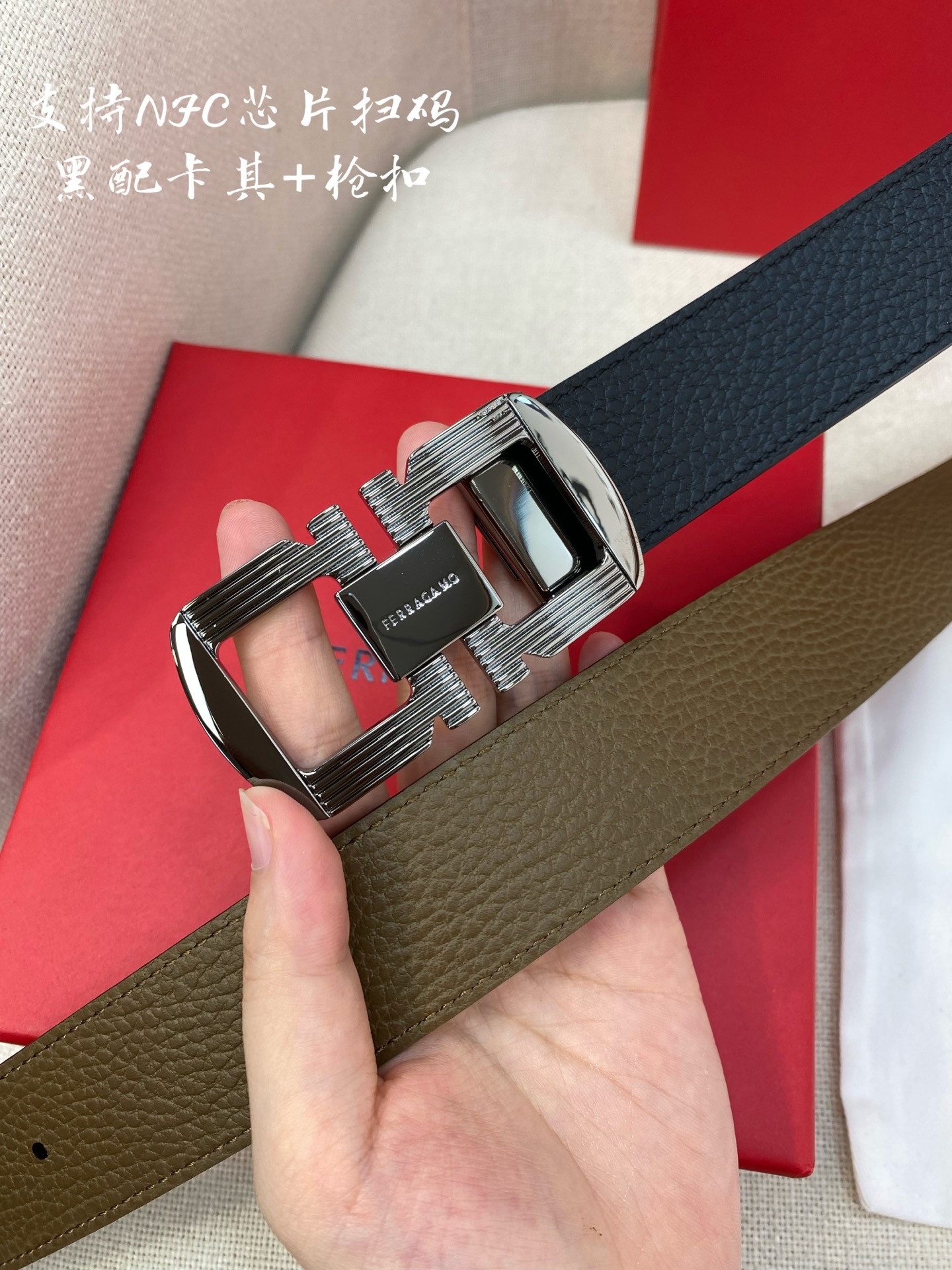 Salvatore Ferragamo Male Leather Belt Cow Leather M
