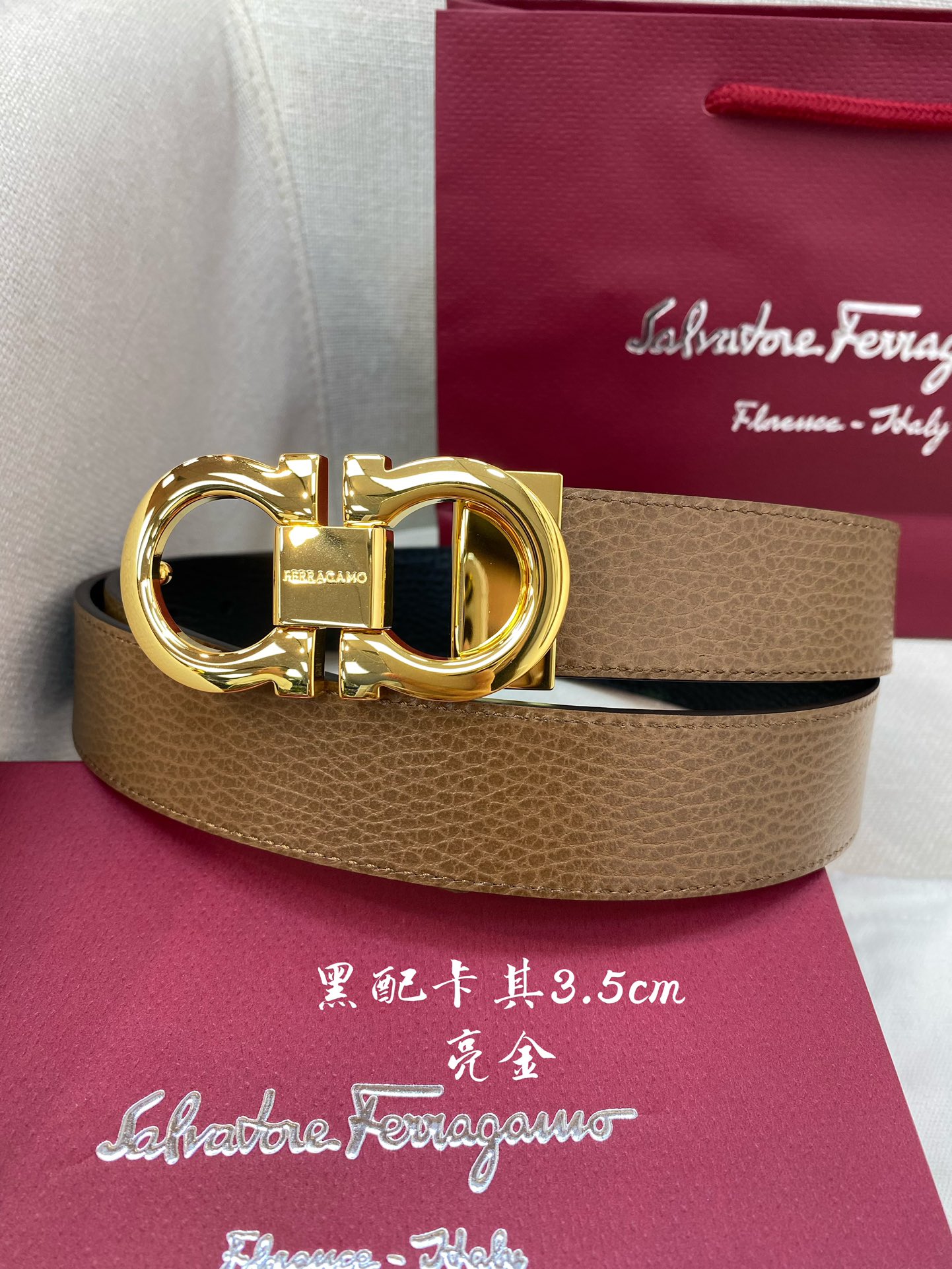 Salvatore Ferragamo Male Leather Belt Cow Leather M