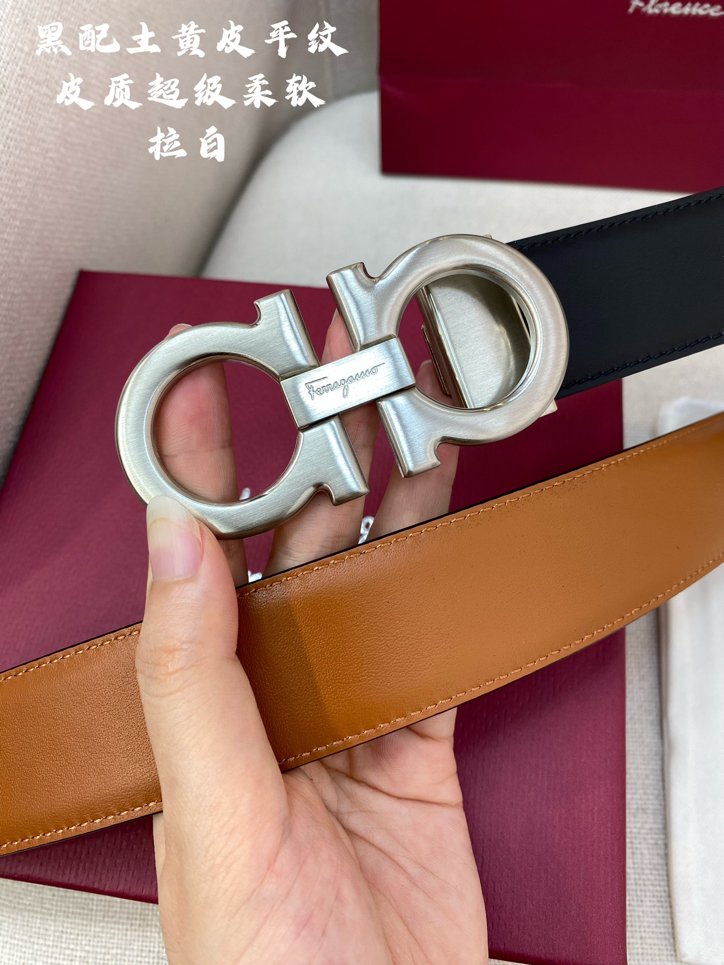 Salvatore Ferragamo Male Leather Belt Cow Leather M