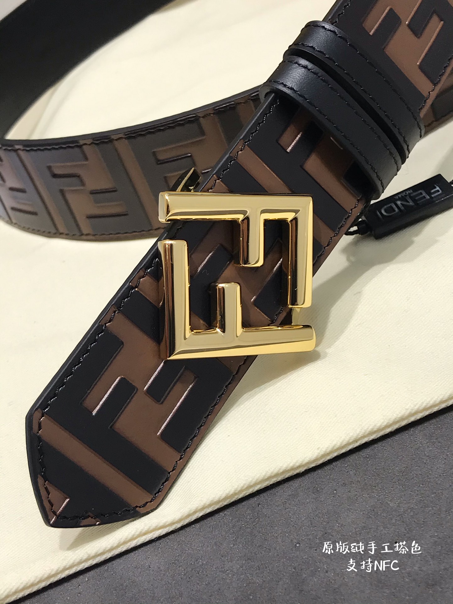 Fendi Leather Belt Cow Leather M