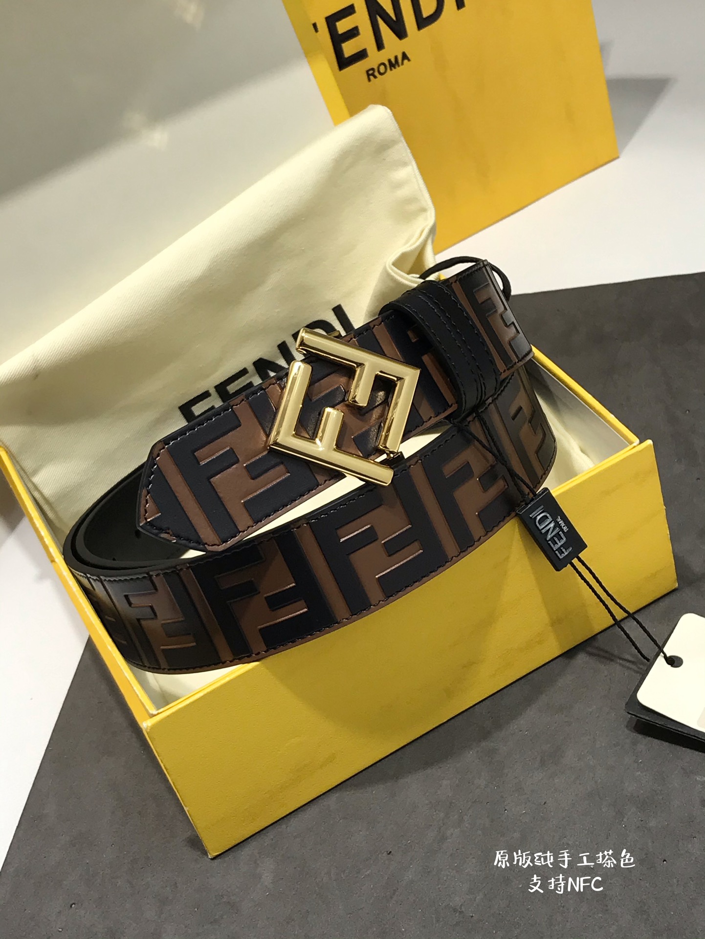 Fendi Leather Belt Cow Leather M