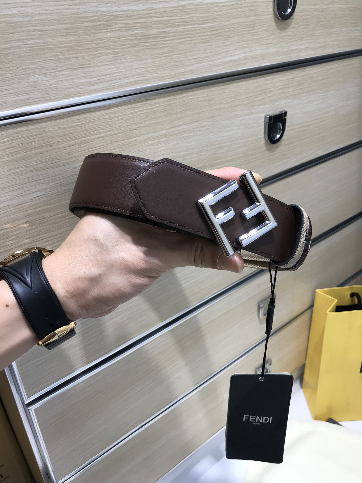 Fendi Leather Belt Cow Leather M