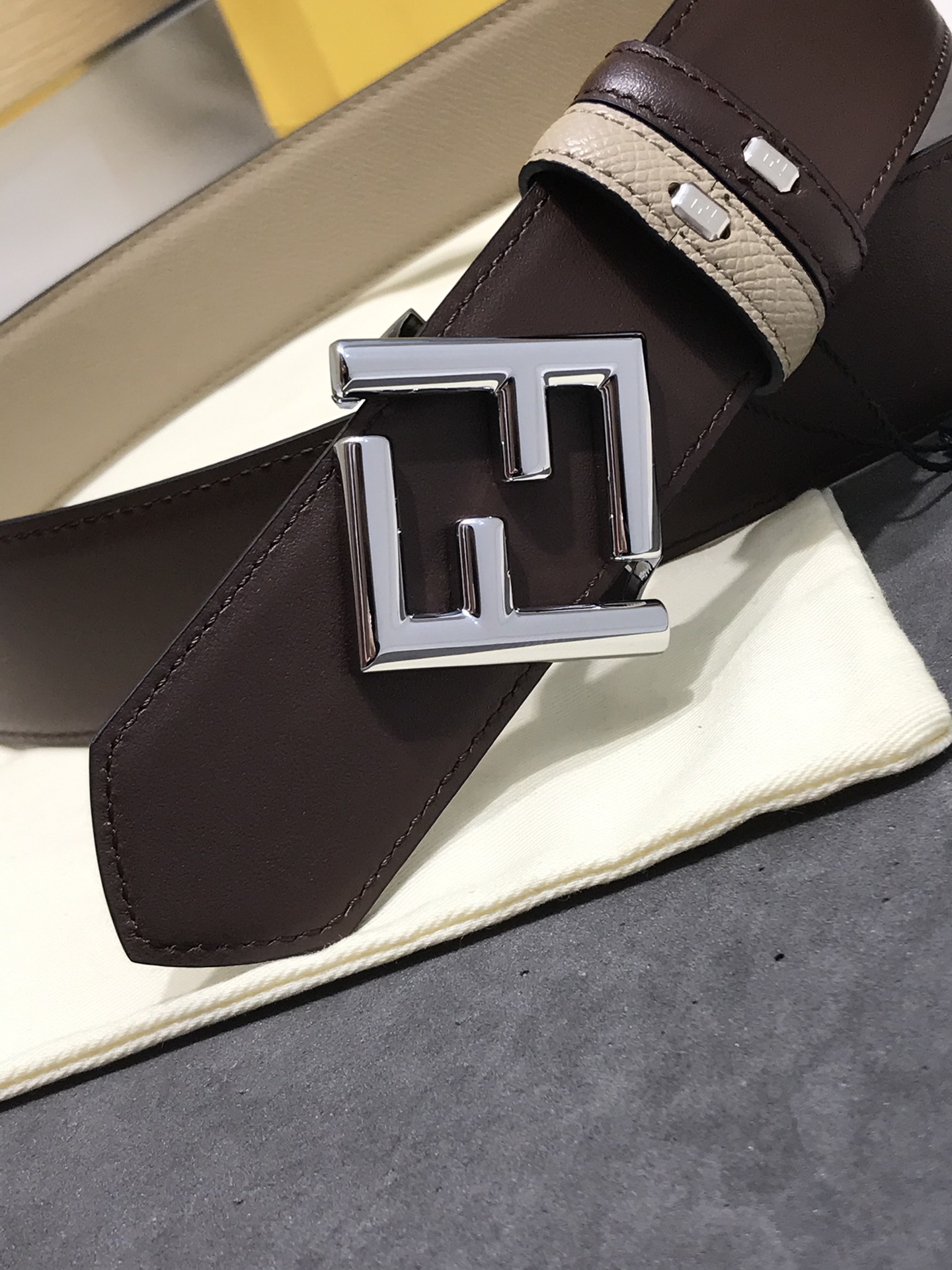 Fendi Leather Belt Cow Leather M