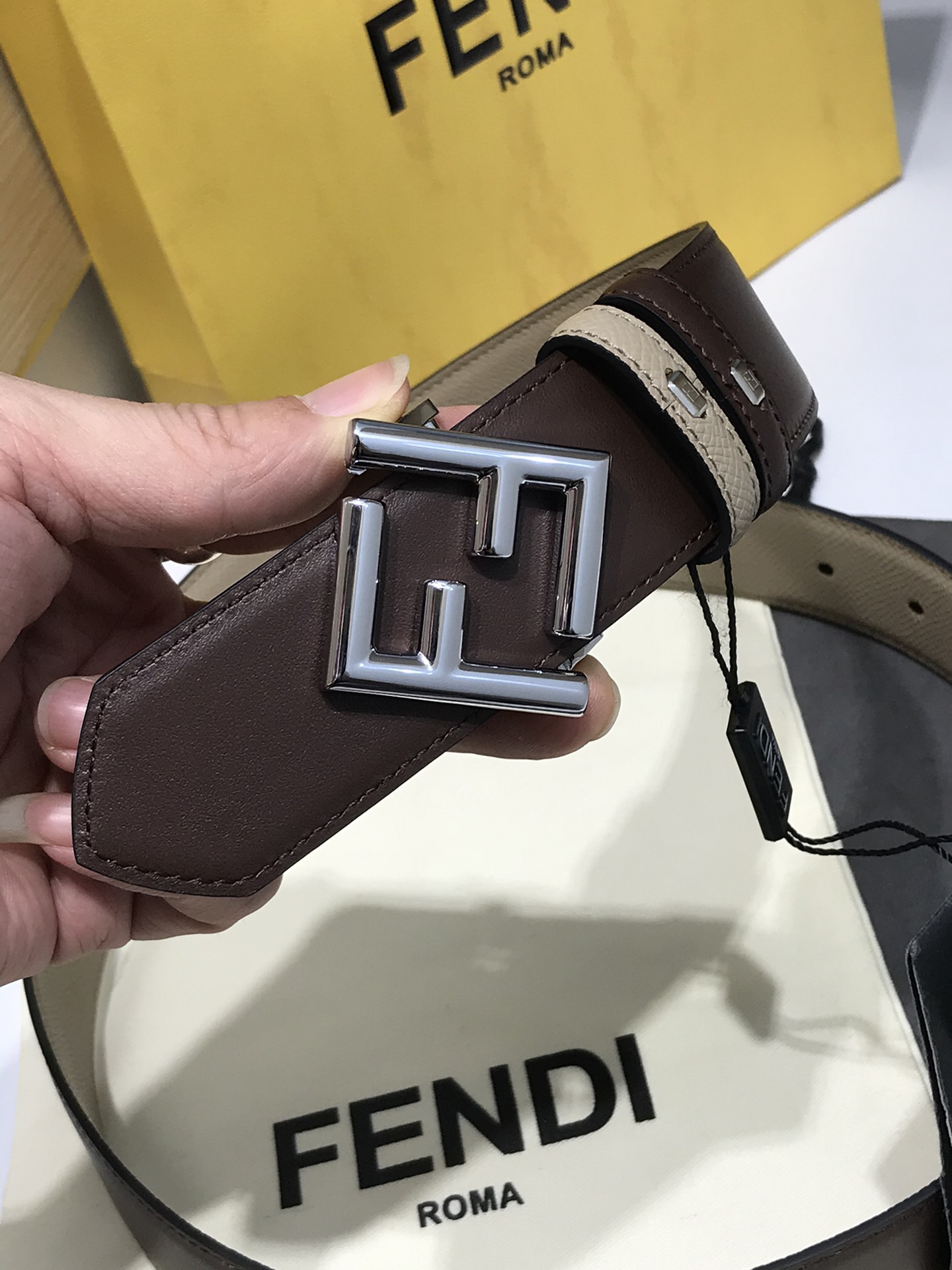 Fendi Leather Belt Cow Leather M