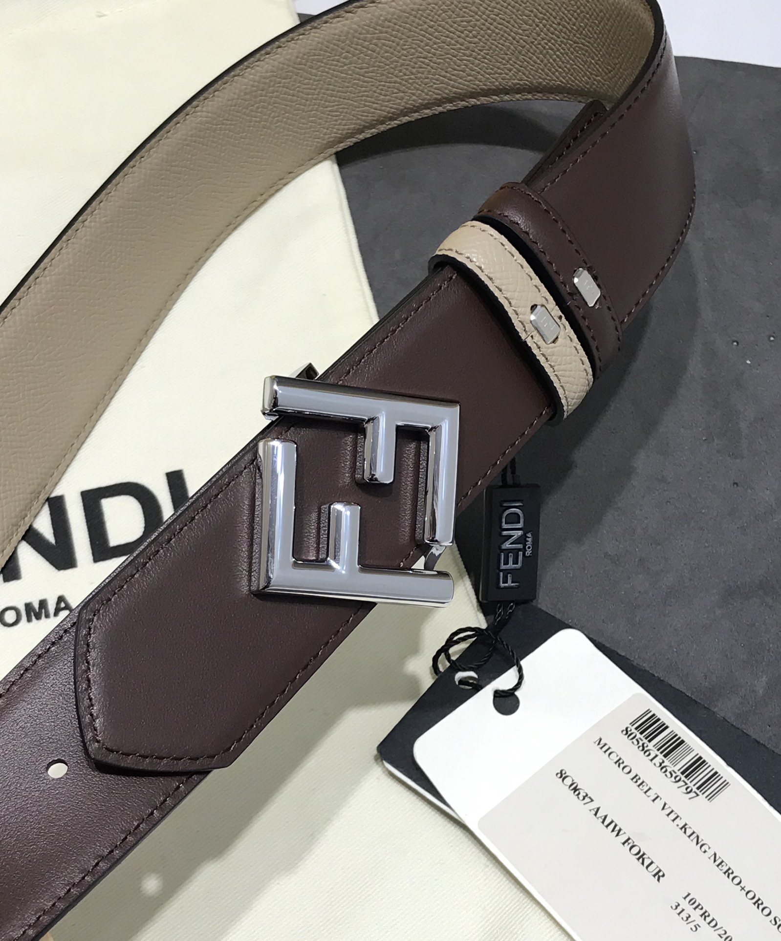 Fendi Leather Belt Cow Leather M